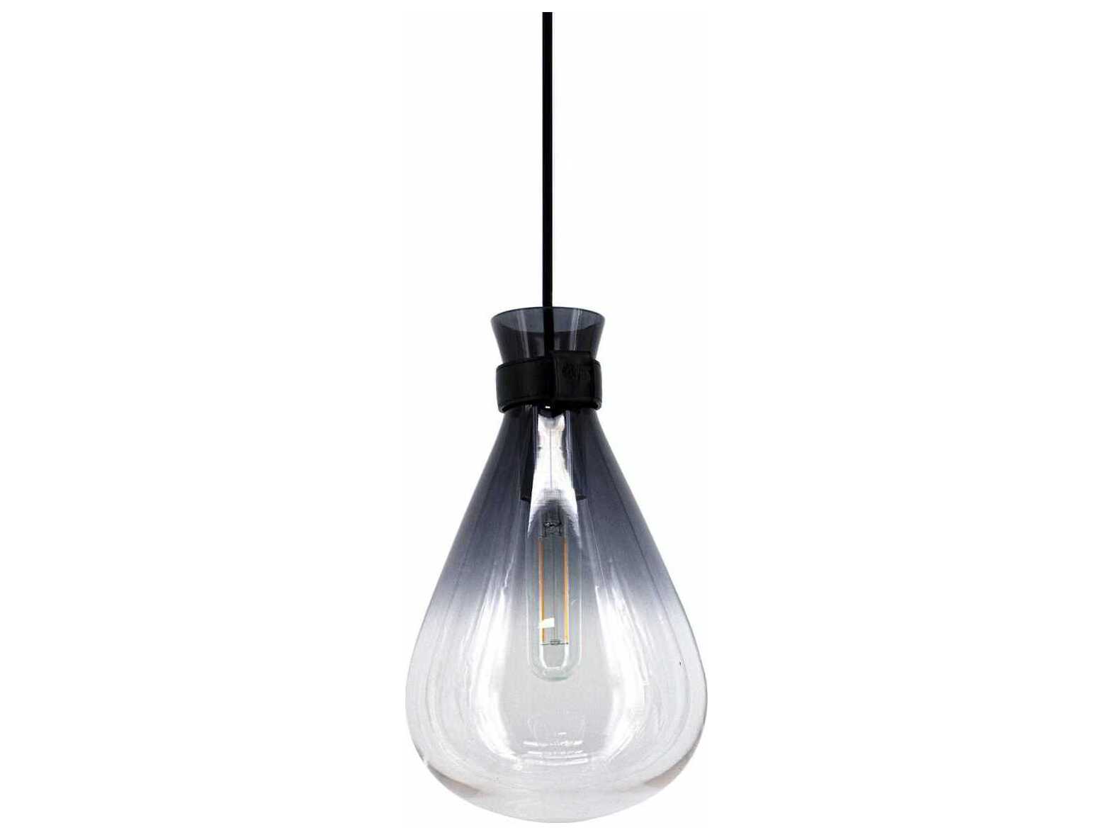 Avenue Lighting Del Mar 1-Light Smoke Clear Black Mini Pendant