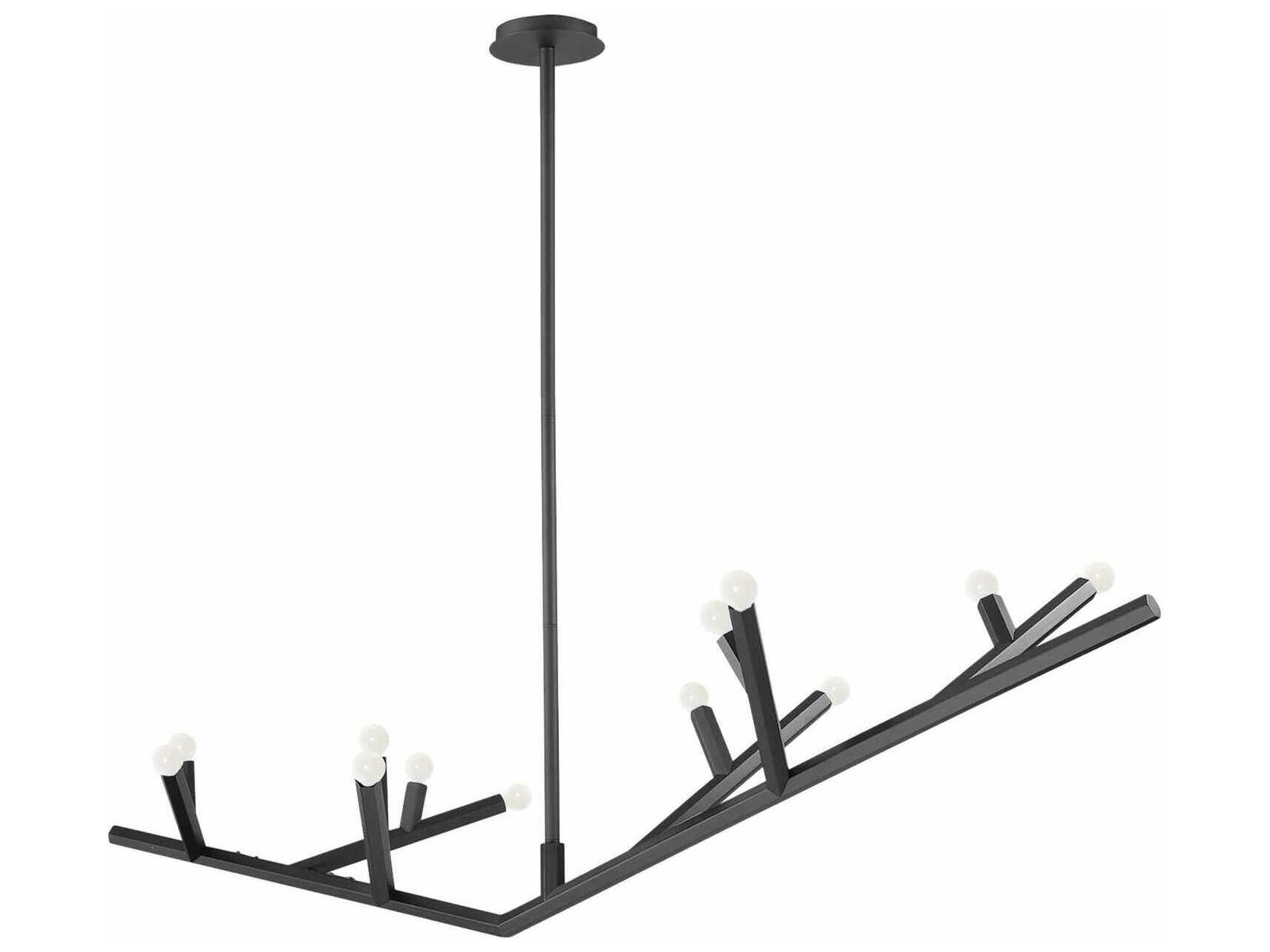Avenue Lighting The Oaks 12-Light Black Linear Island Pendant