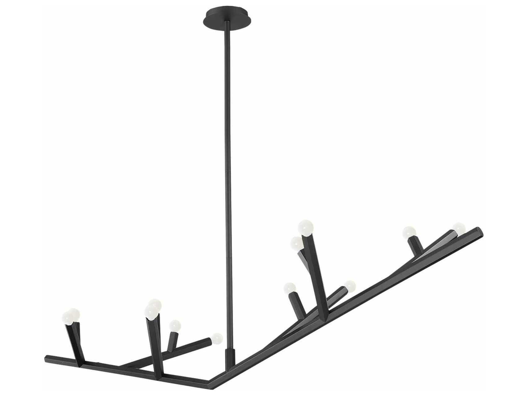 Avenue Lighting The Oaks 12-Light Black Linear Island Pendant