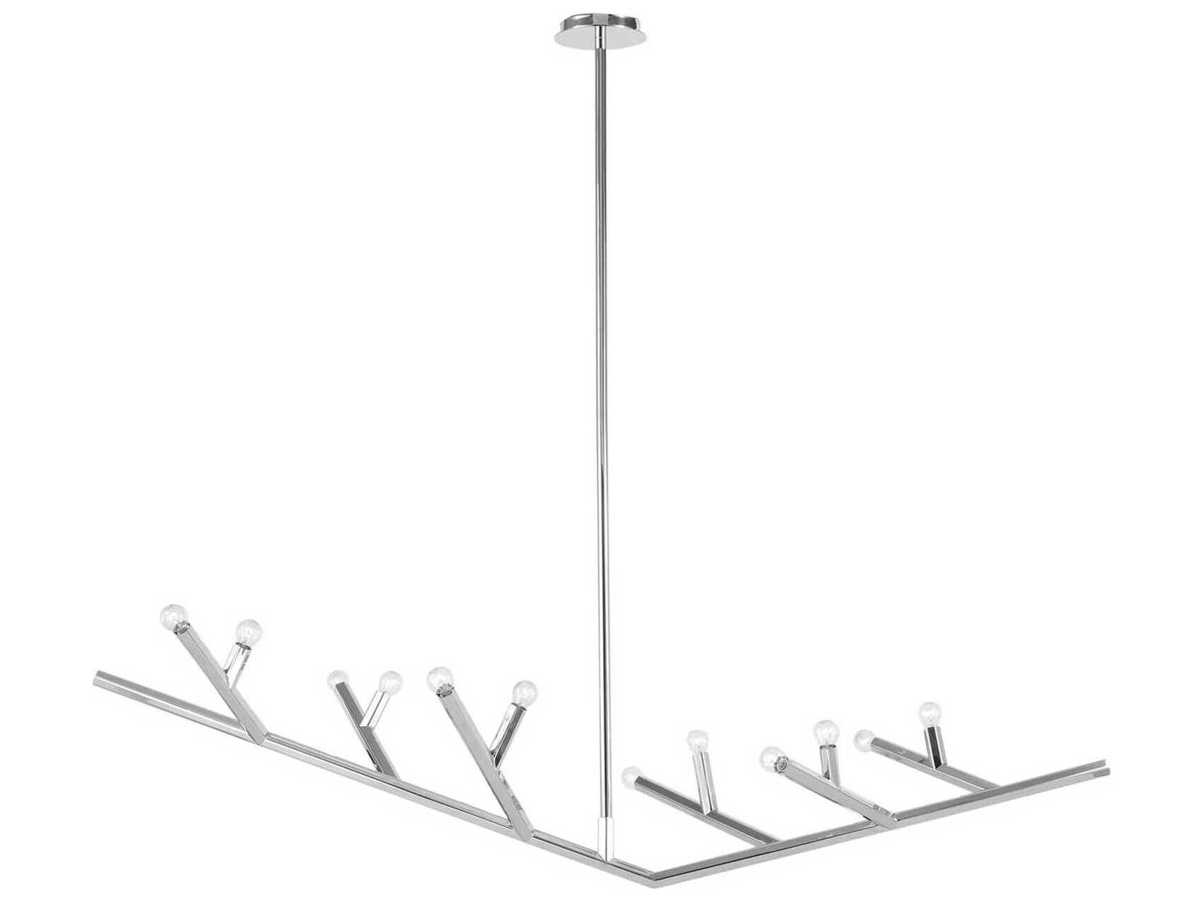 Avenue Lighting The Oaks 12-Light Polished Nickel Linear Island Pendant