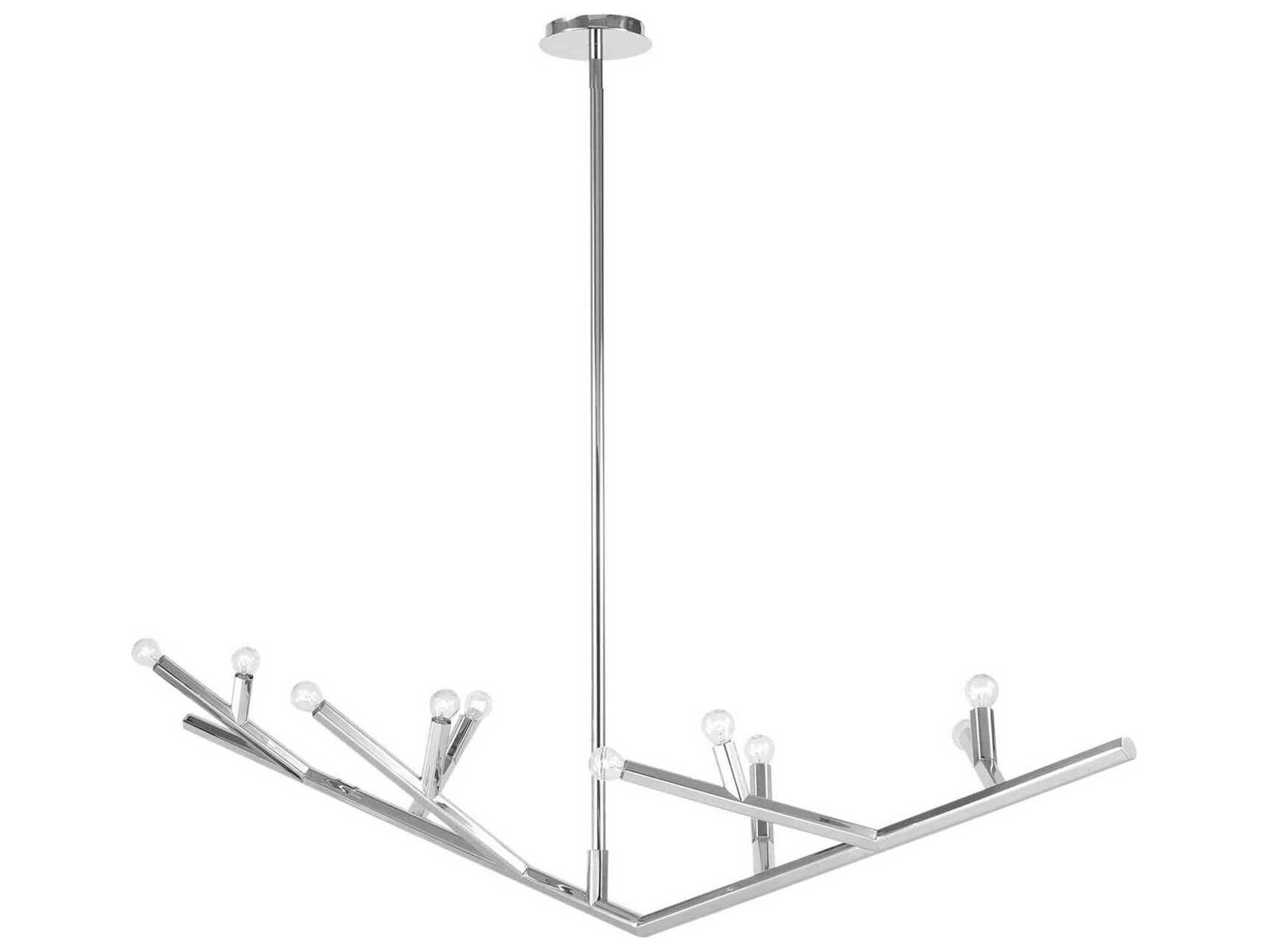 Avenue Lighting The Oaks 12-Light Polished Nickel Linear Island Pendant