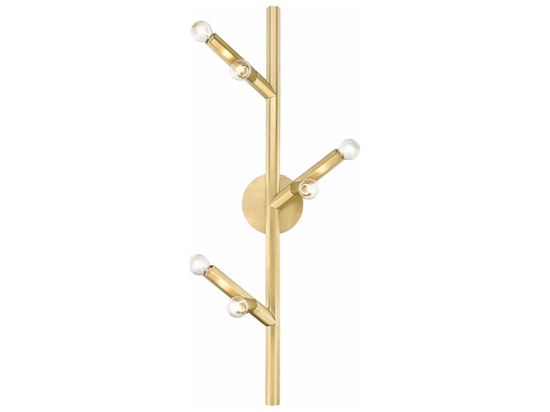 Avenue Lighting The Oaks 6-Light Brushed Brass Wall Sconce