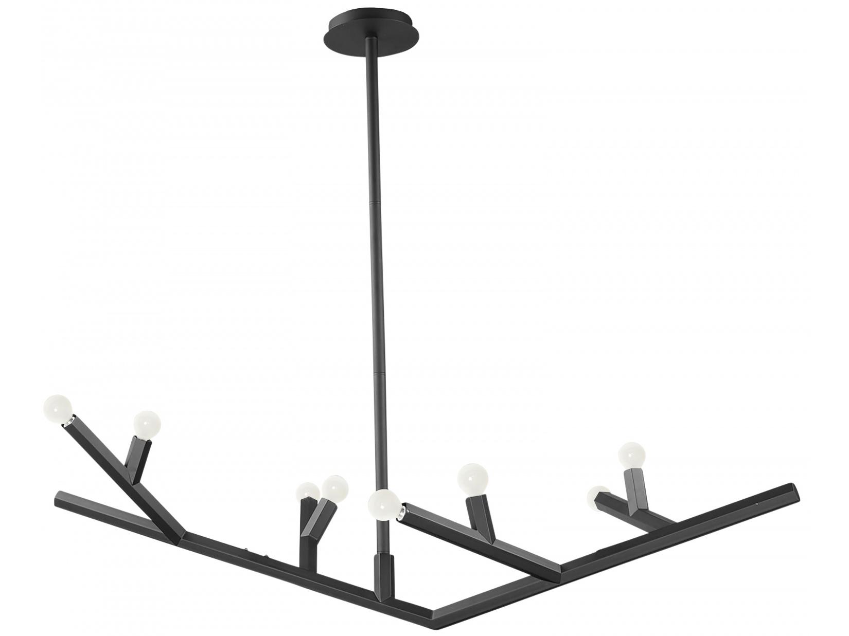 Avenue Lighting The Oaks 8-Light Black Linear Island Pendant