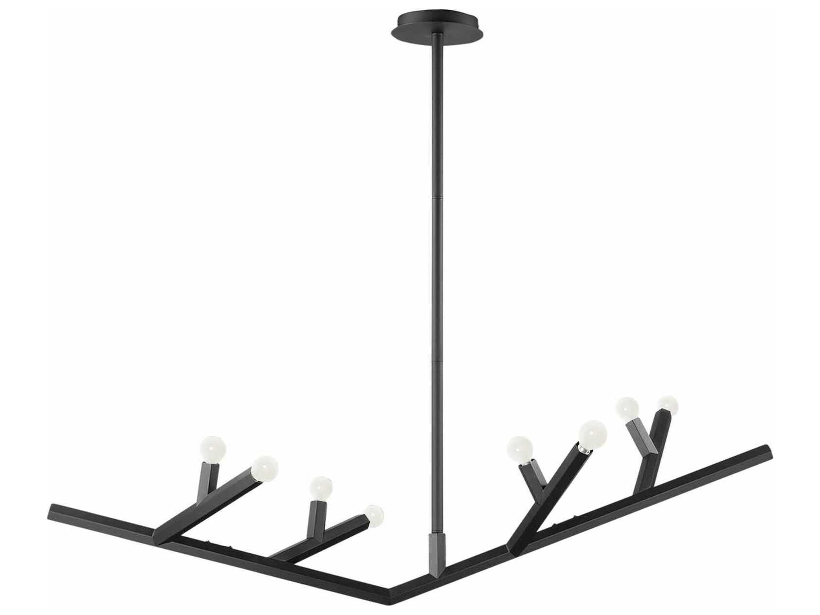 Avenue Lighting The Oaks 8-Light Black Linear Island Pendant