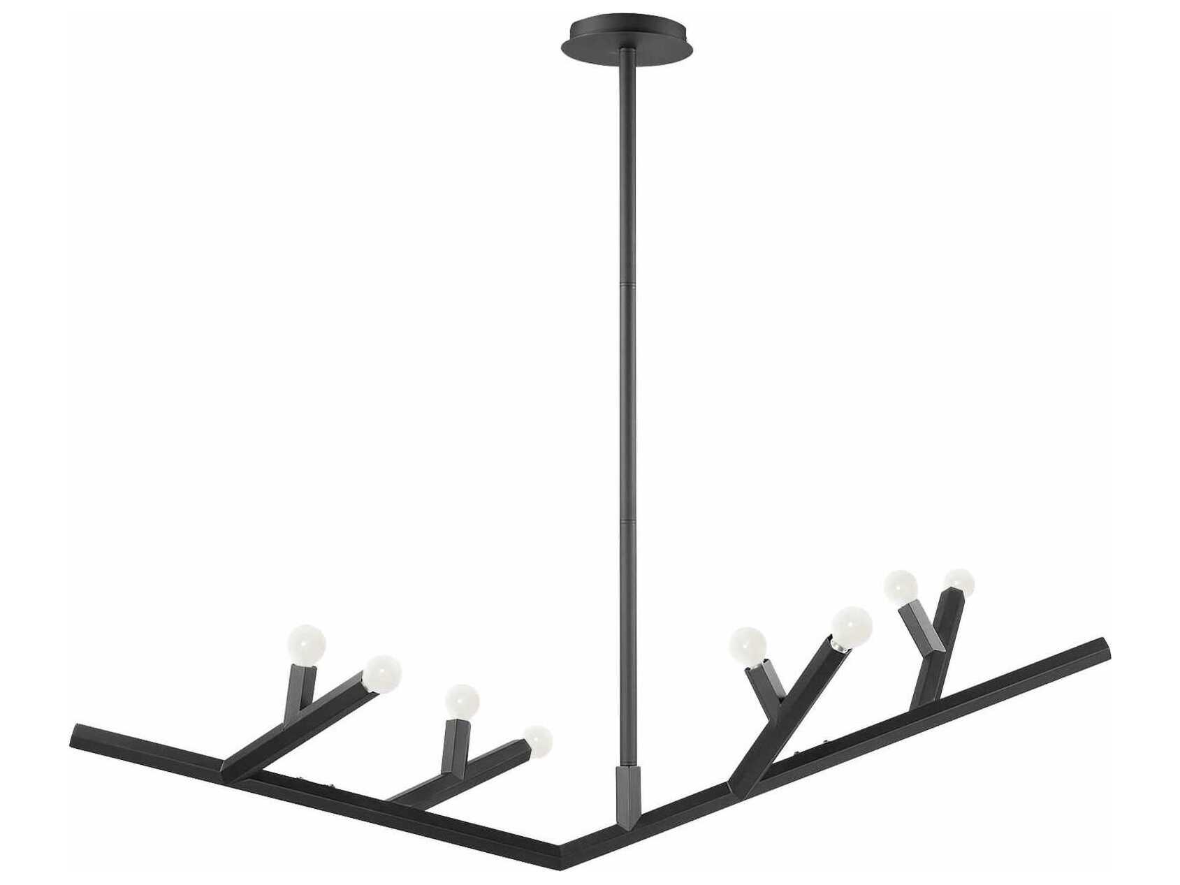Avenue Lighting The Oaks 8-Light Black Linear Island Pendant
