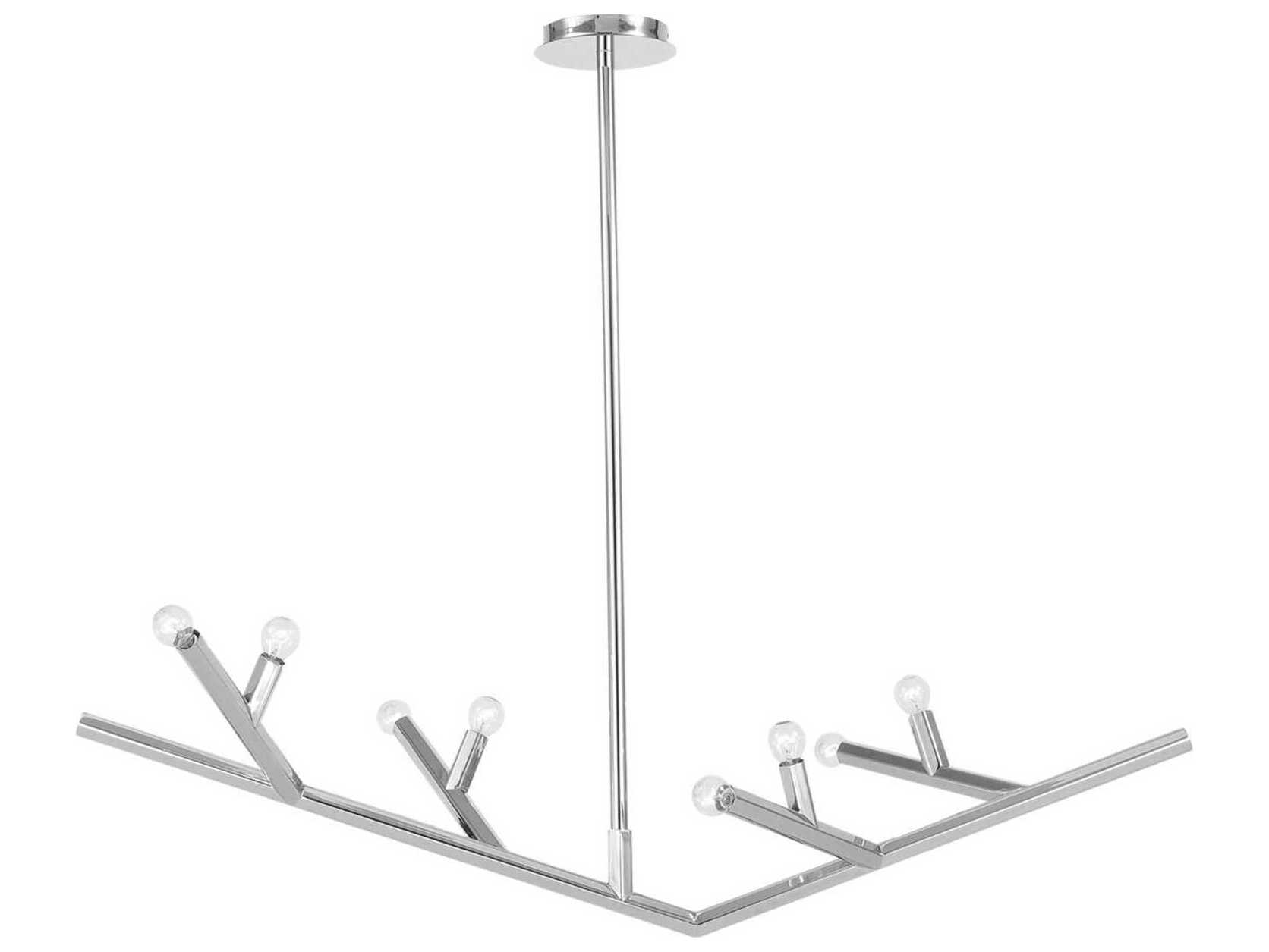 Avenue Lighting The Oaks 8-Light Polished Nickel Linear Island Pendant