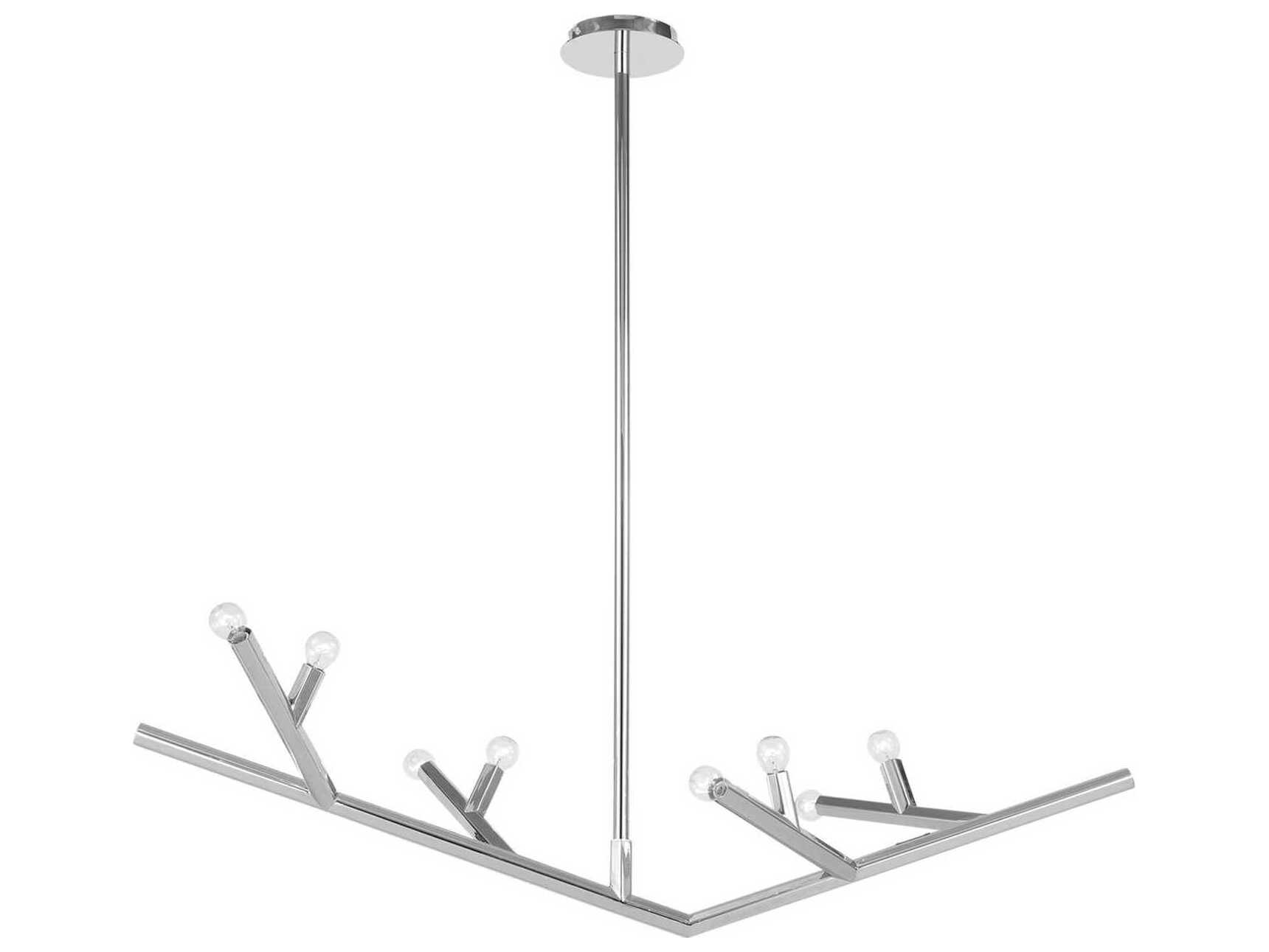 Avenue Lighting The Oaks 8-Light Polished Nickel Linear Island Pendant