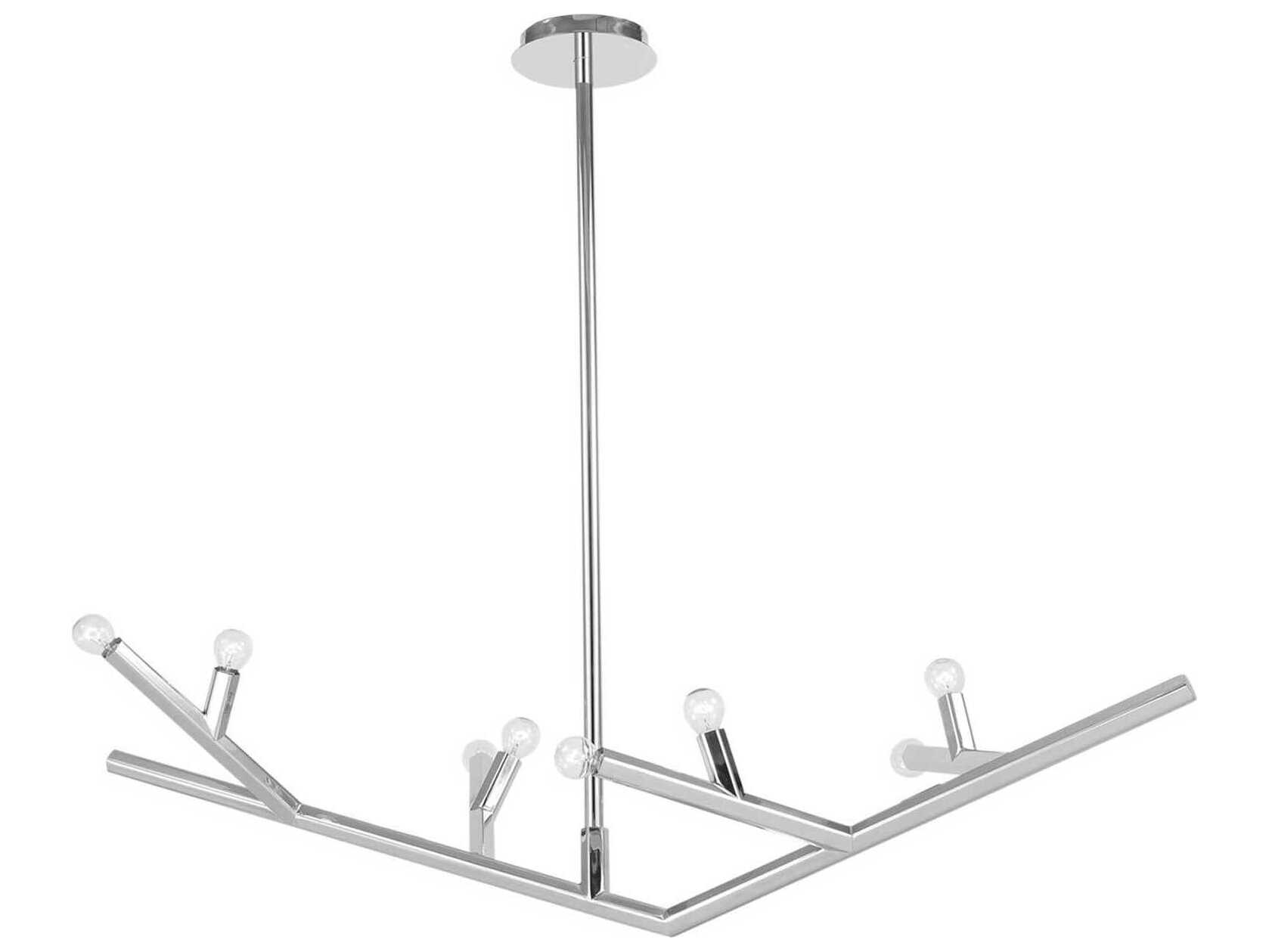 Avenue Lighting The Oaks 8-Light Polished Nickel Linear Island Pendant
