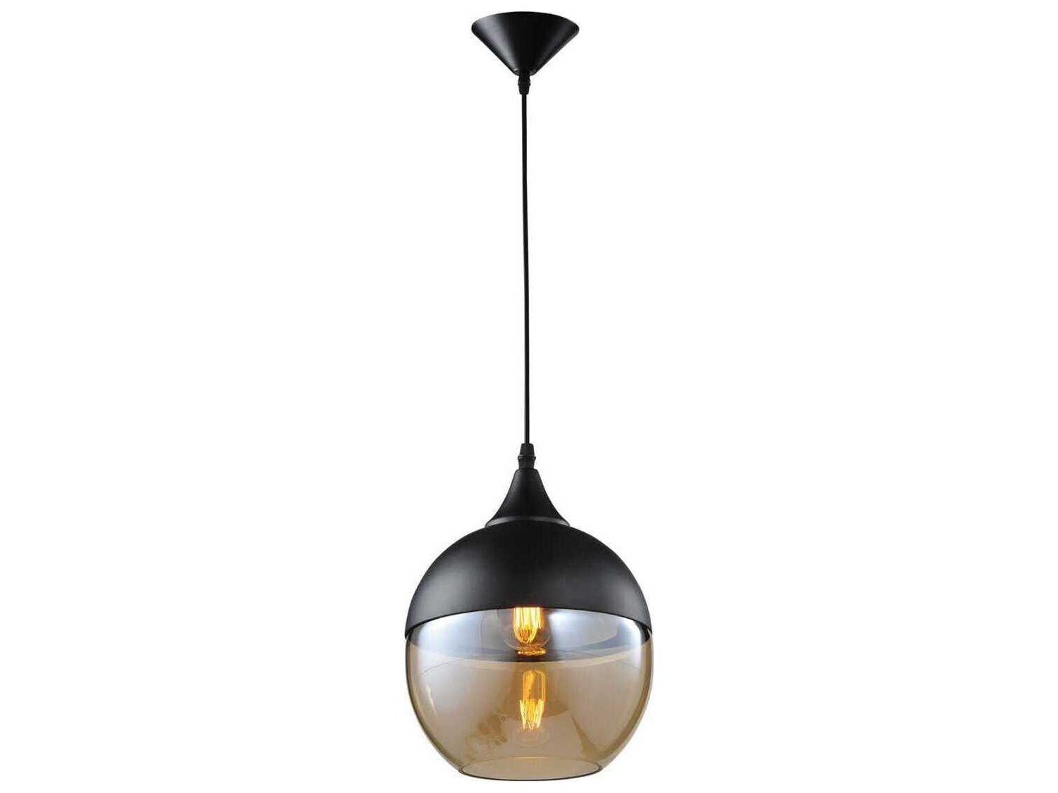 Avenue Lighting Robertson Blvd 1-Light Black Globe Mini Pendant