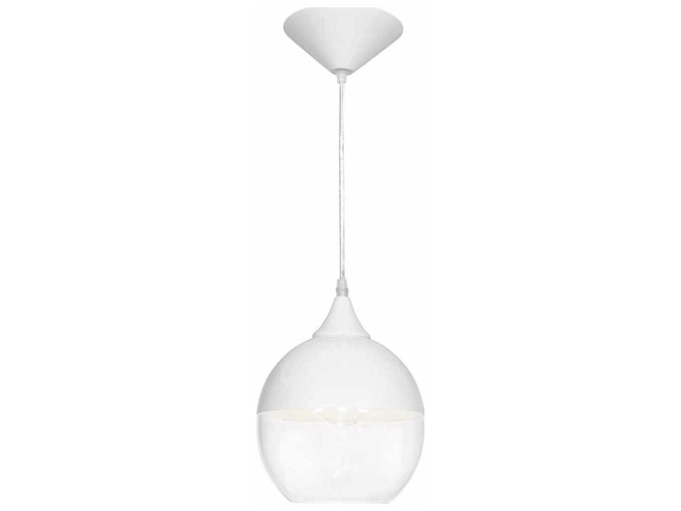Avenue Lighting Robertson Blvd 1-Light White Globe Mini Pendant