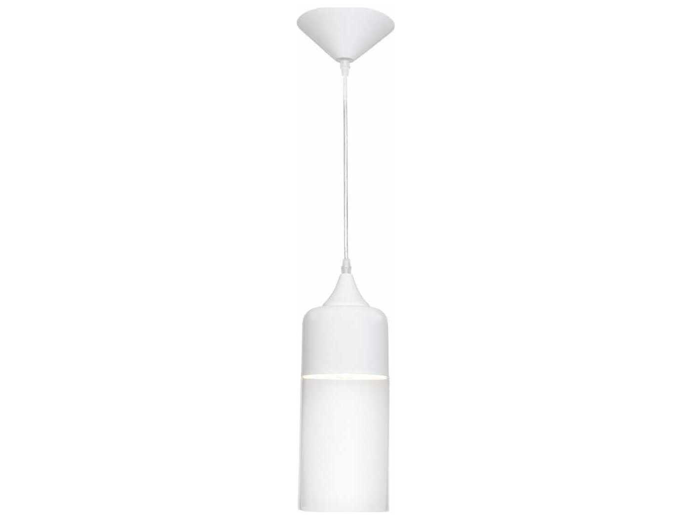 Avenue Lighting Robertson Blvd 1-Light White Cylinder Mini Pendant