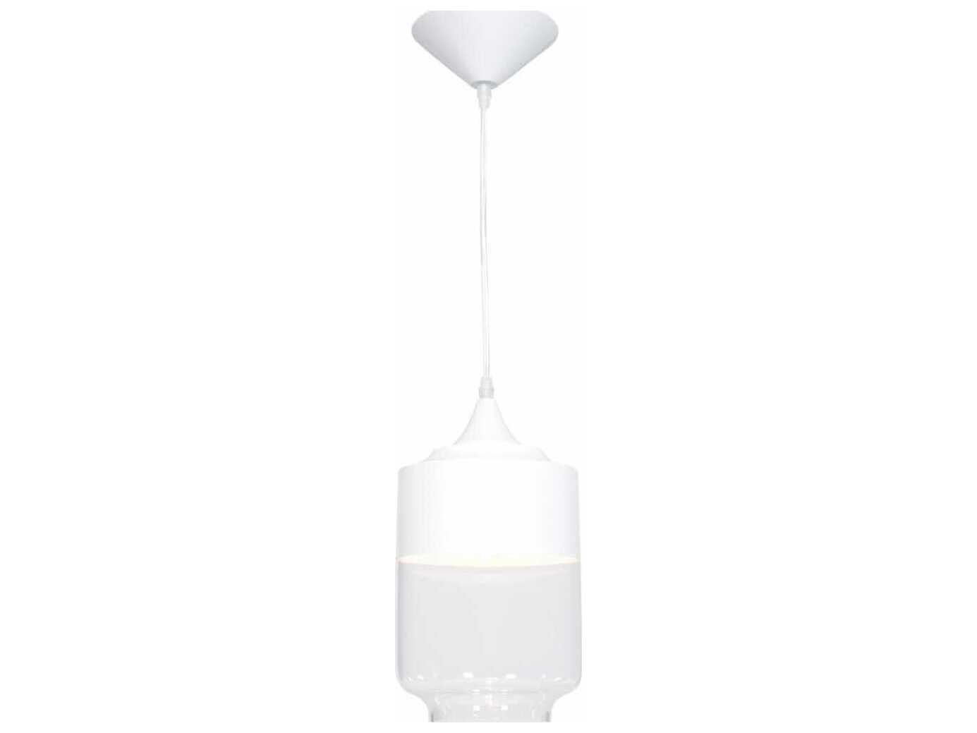 Avenue Lighting Robertson Blvd 1-Light White Cylinder Pendant