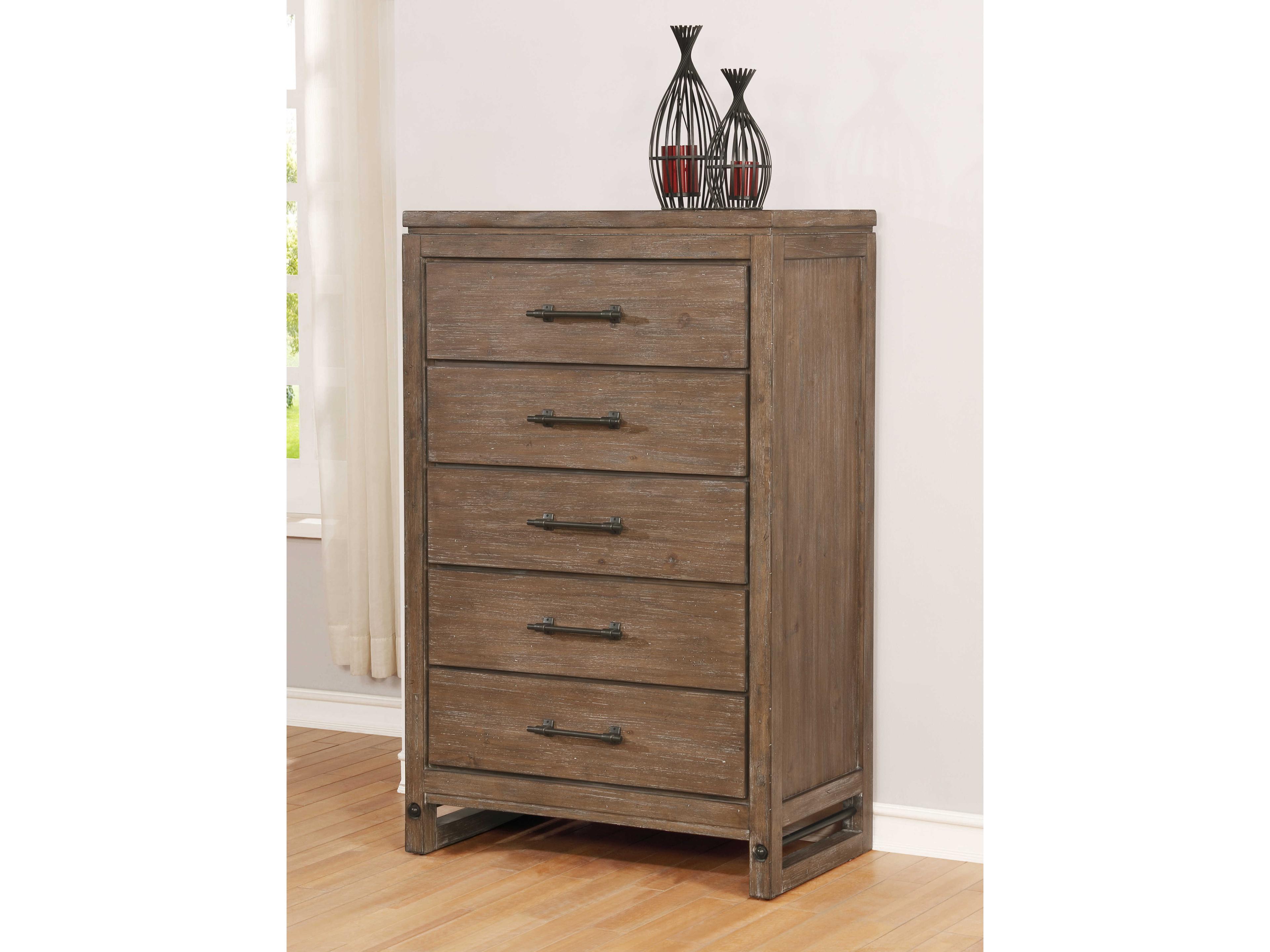 Avalon Furniture Brushed Acacia Brown Wood Accent Chest