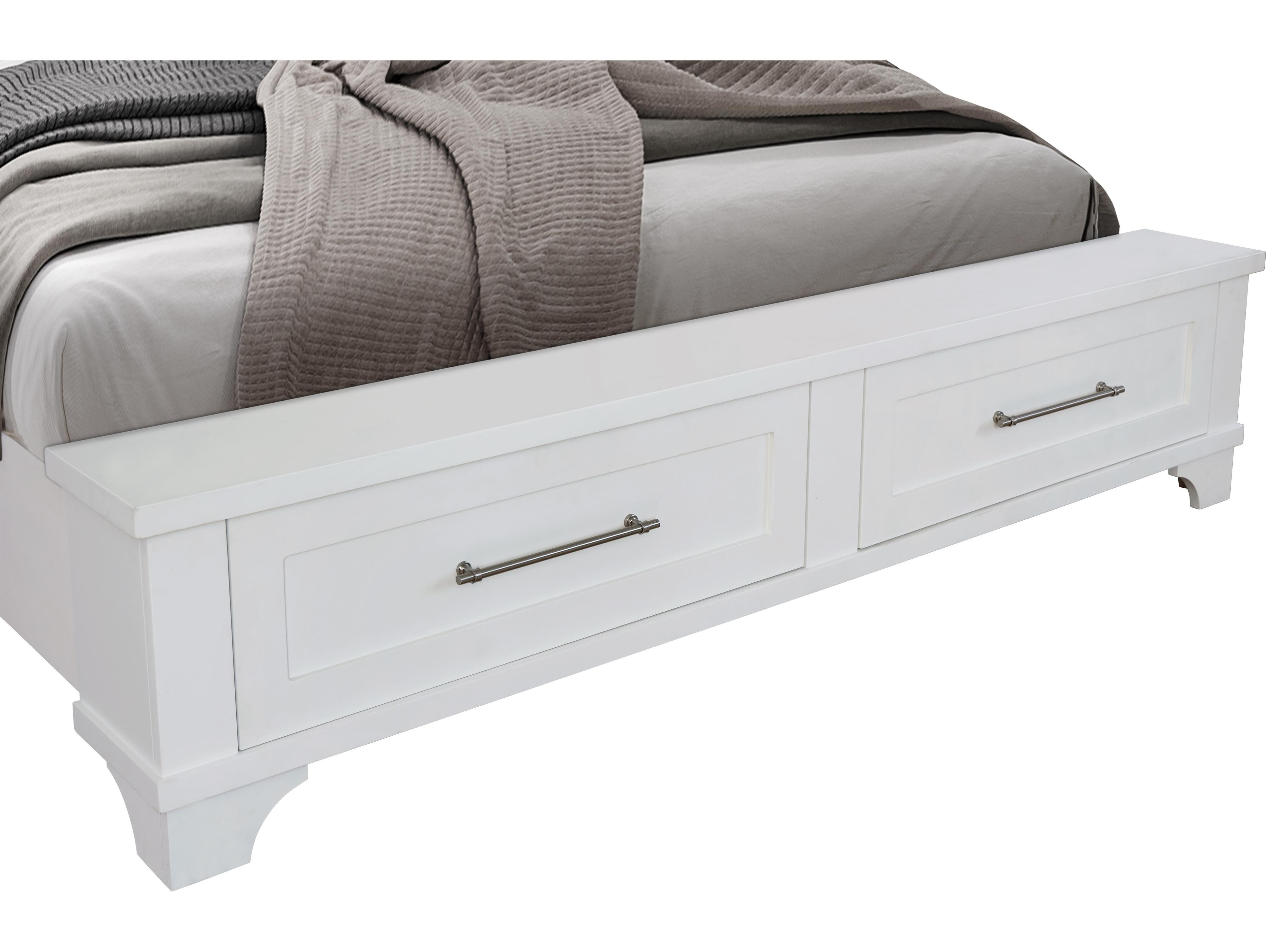 Avalon Furniture White Pine Wood King Platform Bed