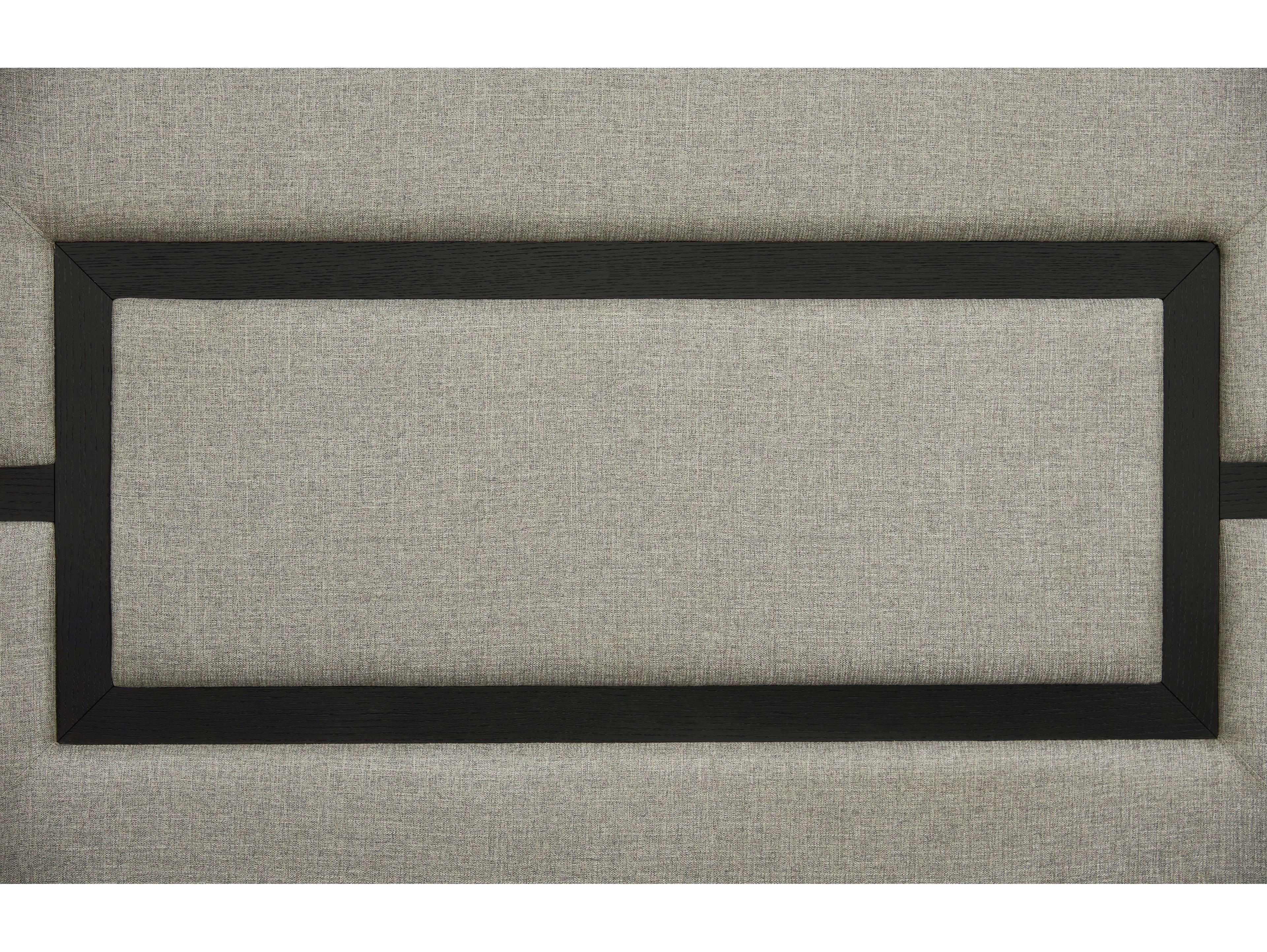 Avalon Furniture Brushed Charcoal Black Oak Wood Upholstered Queen Panel Bed