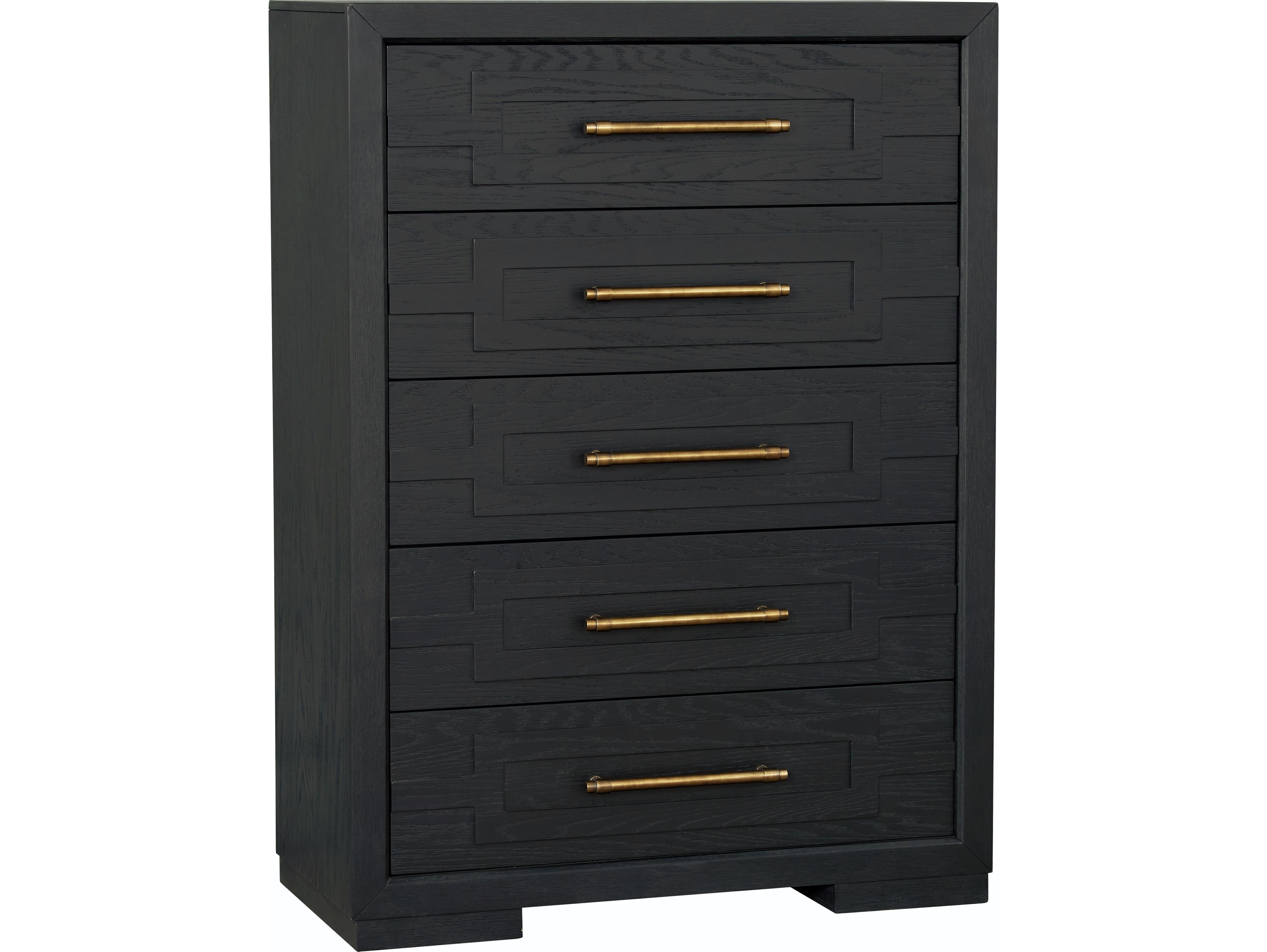Avalon Furniture Brushed Charcoal Black Oak Wood Accent Chest