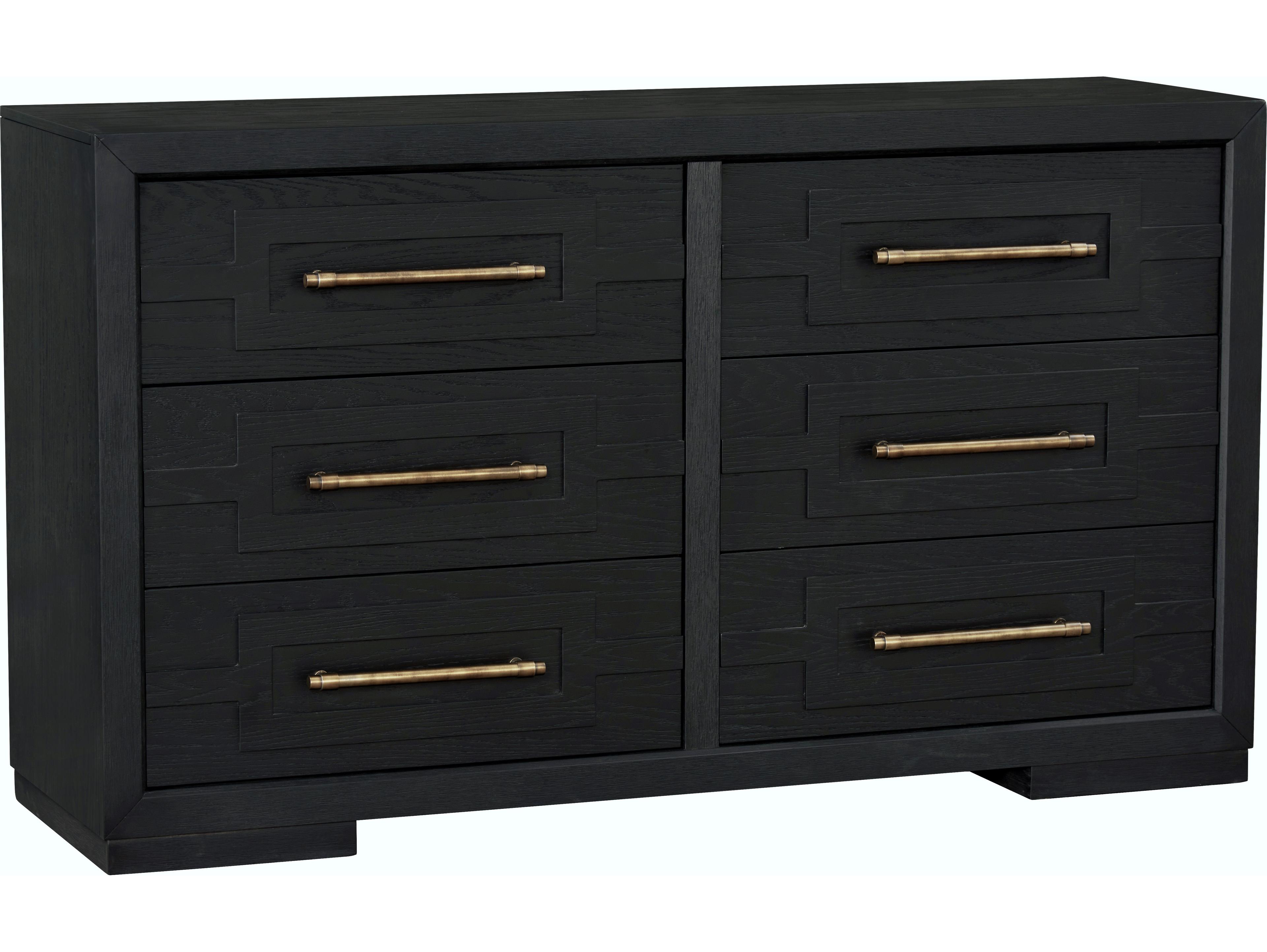 Avalon Furniture 6-Drawers Black Oak Wood Double Dresser