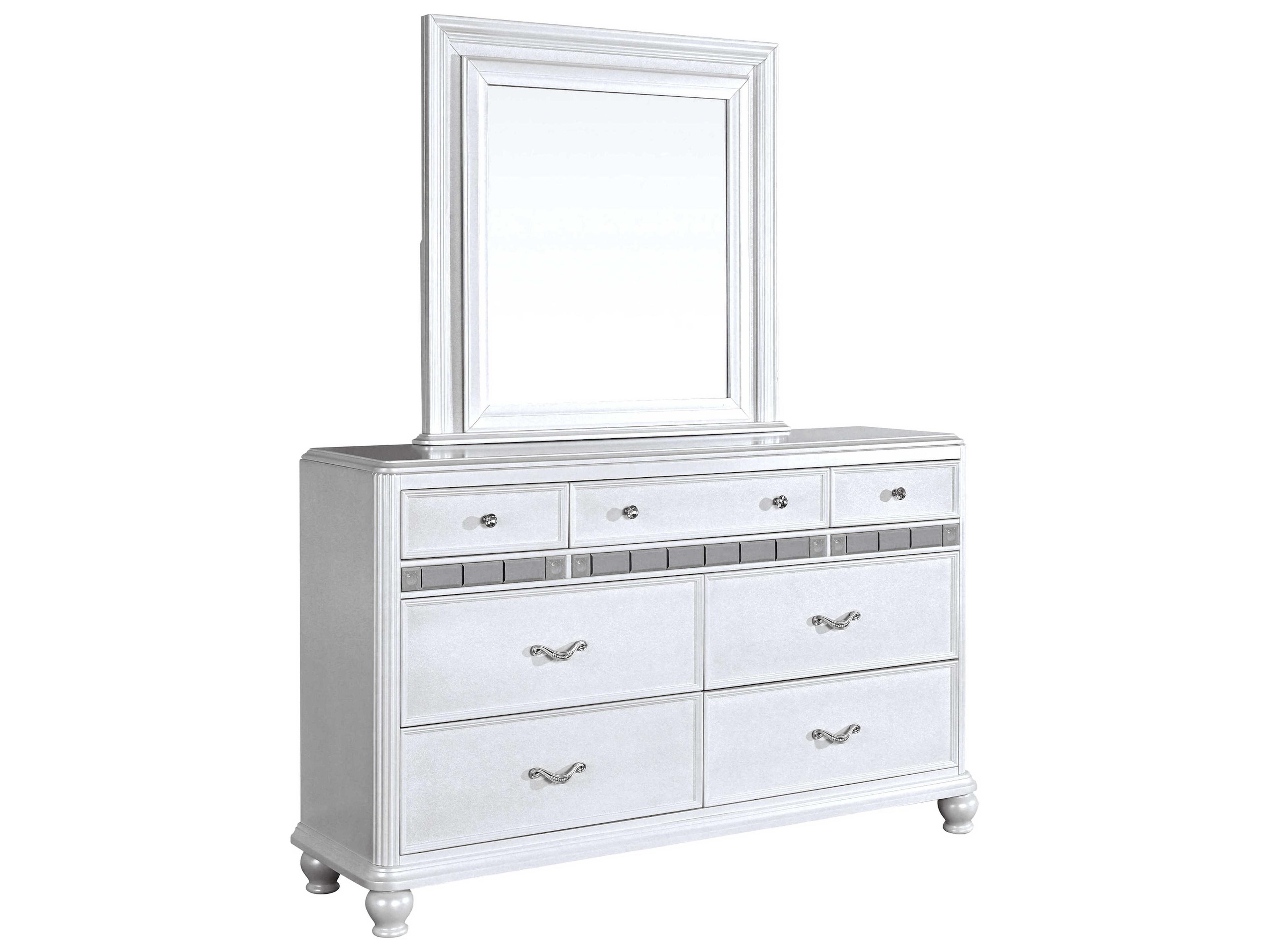 Avalon Furniture 7-Drawers Hardwood Double Dresser with Mirror