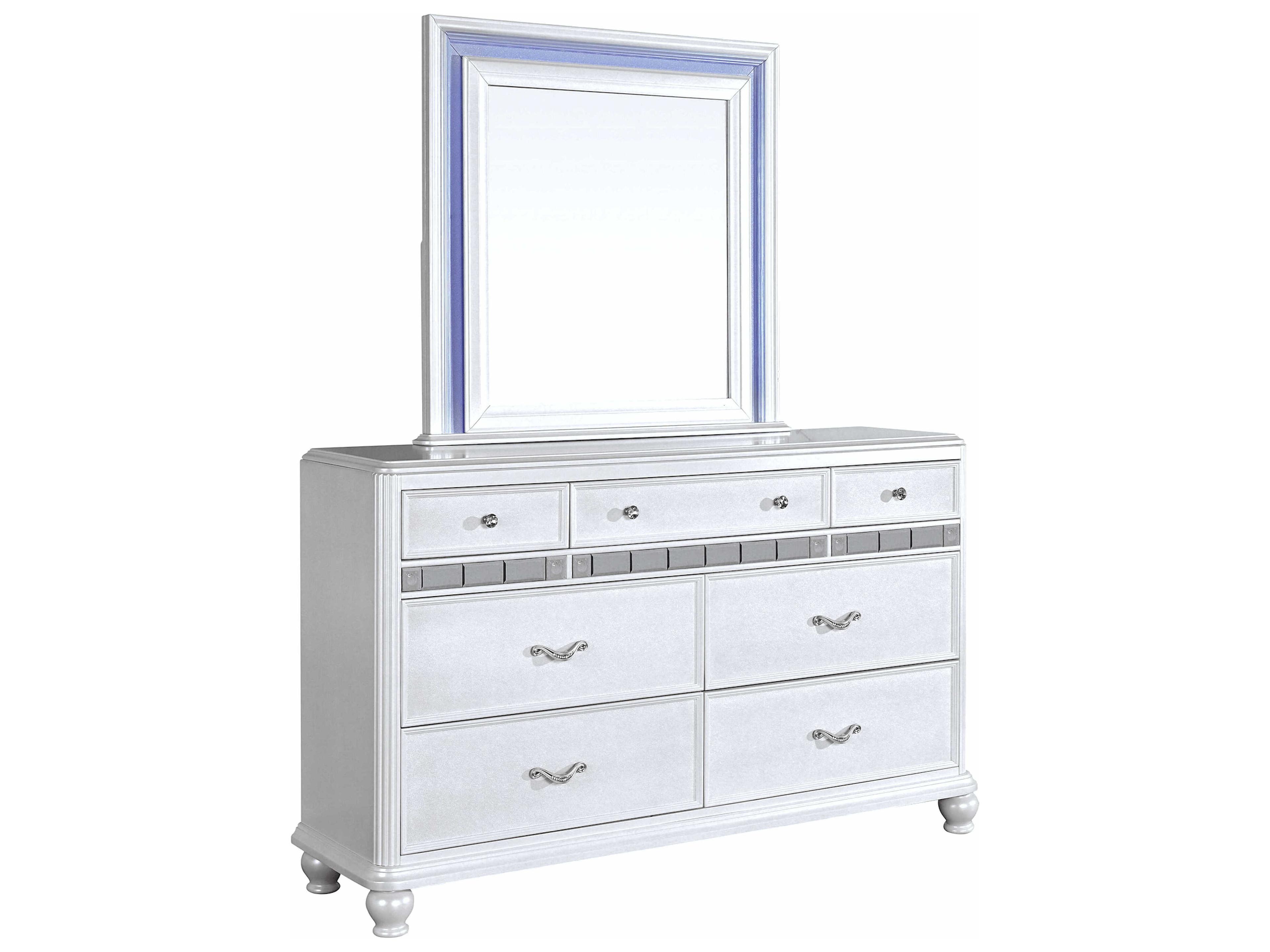 Avalon Furniture 7-Drawers Hardwood Double Dresser with Mirror
