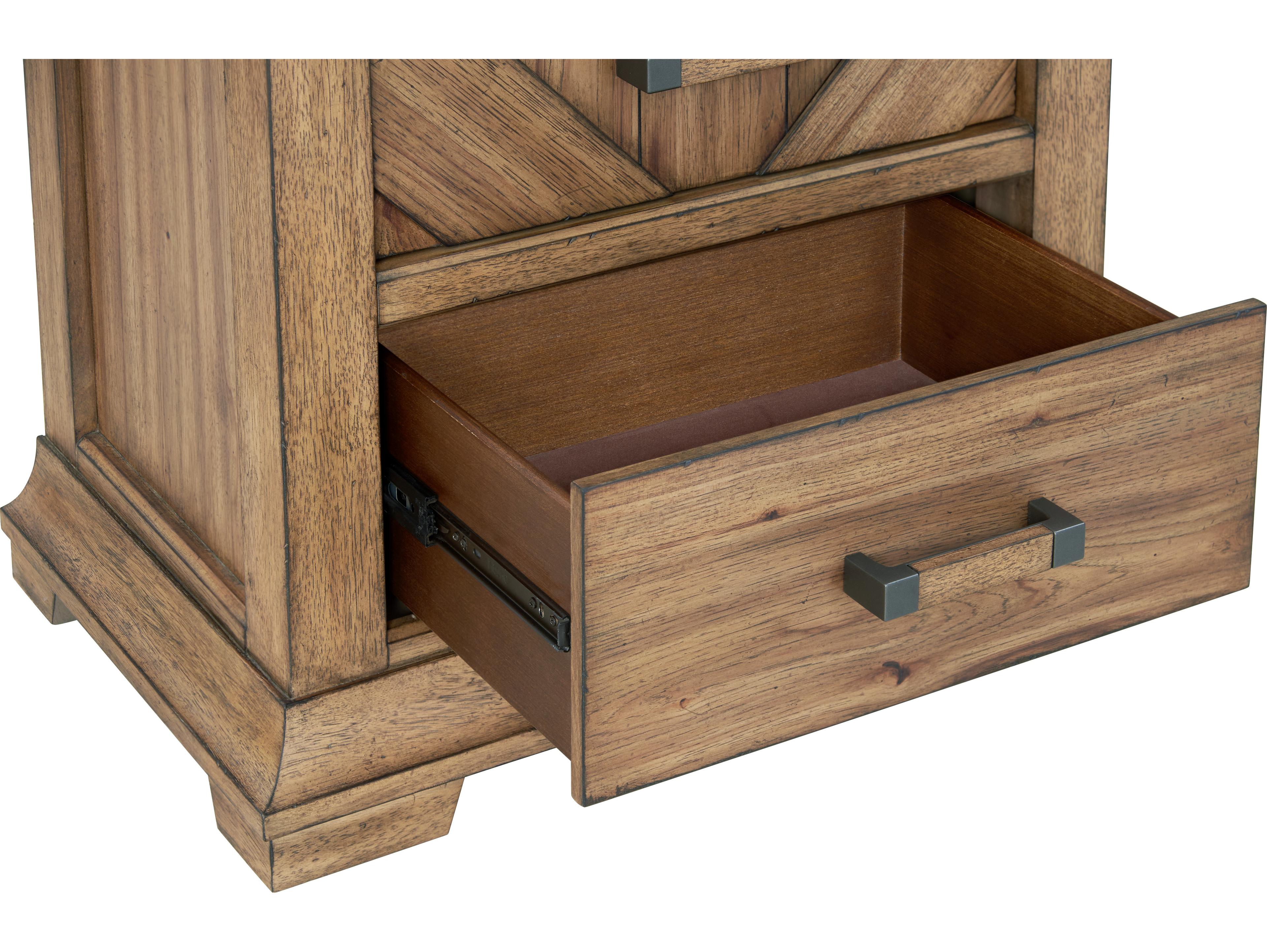 Avalon Furniture 2-Drawers Brown Rubberwood Nightstand