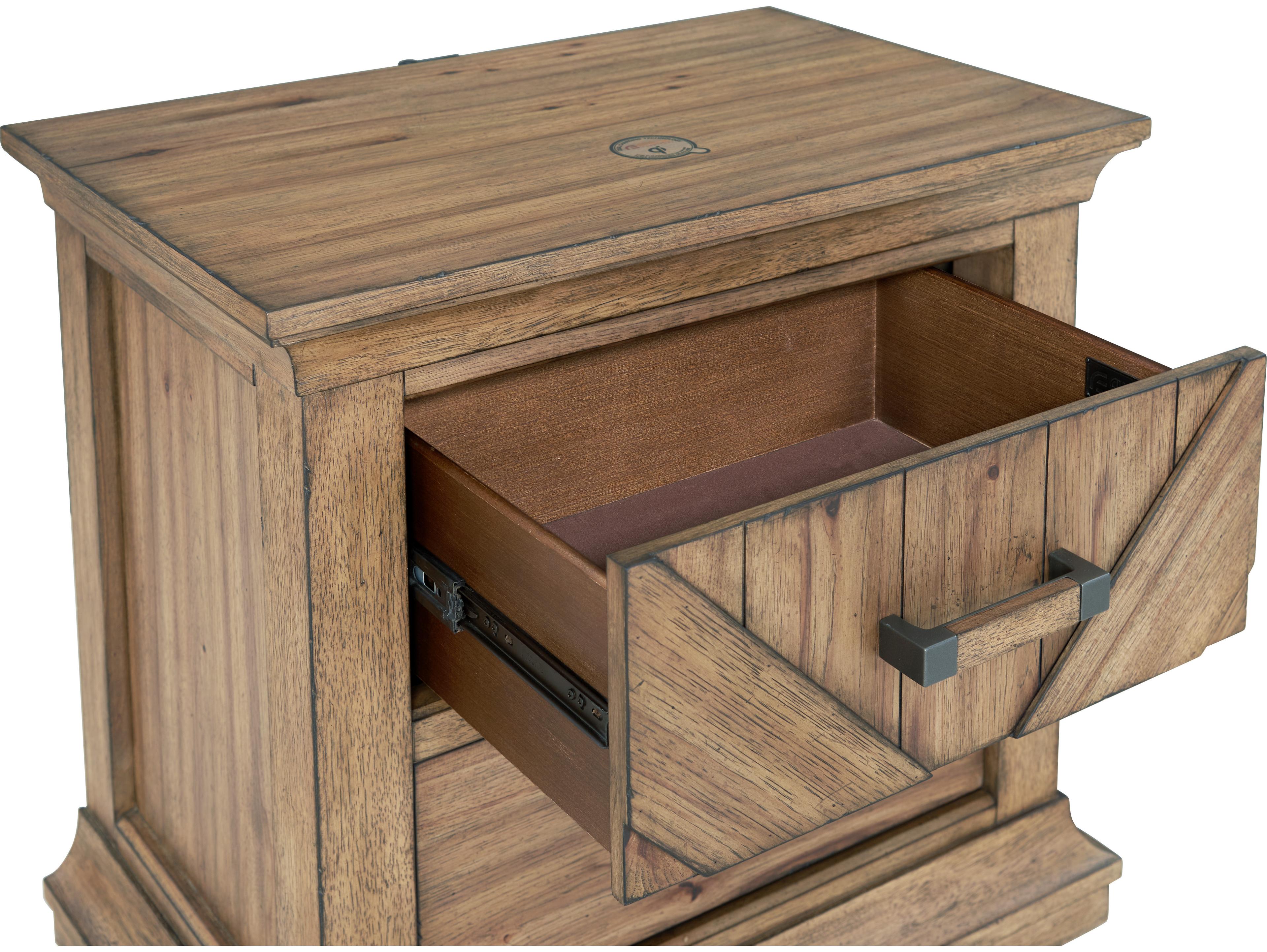 Avalon Furniture 2-Drawers Brown Rubberwood Nightstand