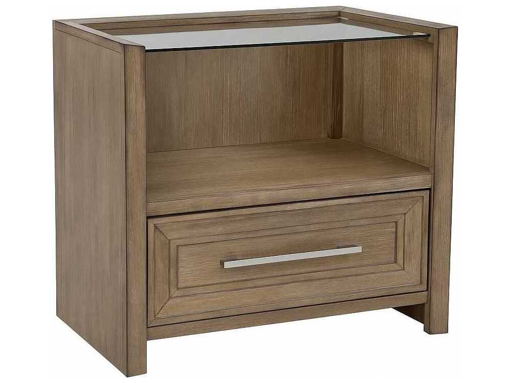 Avalon Furniture 1-Drawer Brown Oak Wood Nightstand