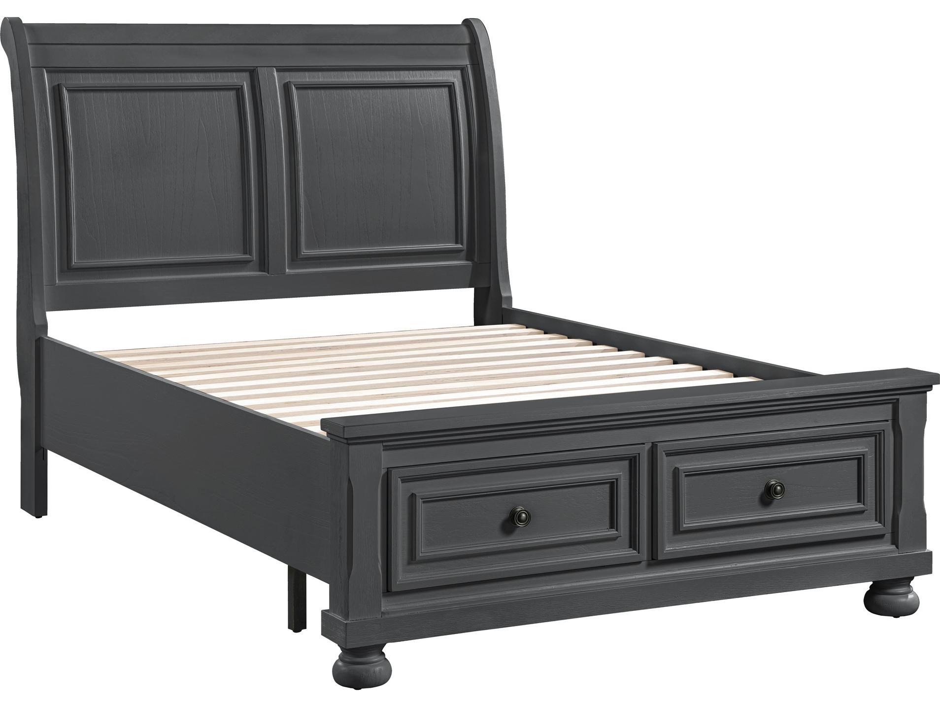 Avalon Furniture Gray Pine Wood Full Sleigh Bed