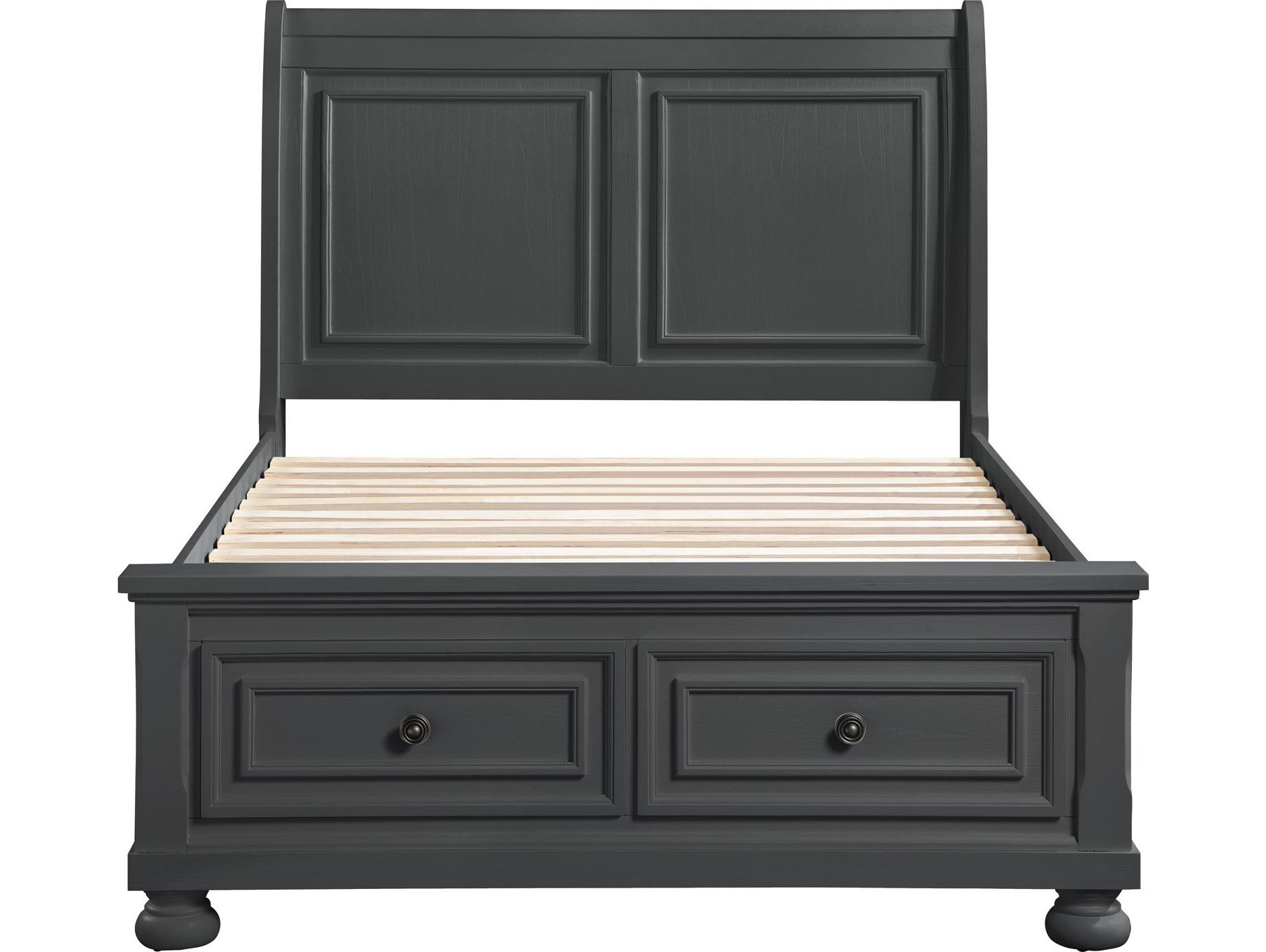 Avalon Furniture Gray Pine Wood Full Sleigh Bed