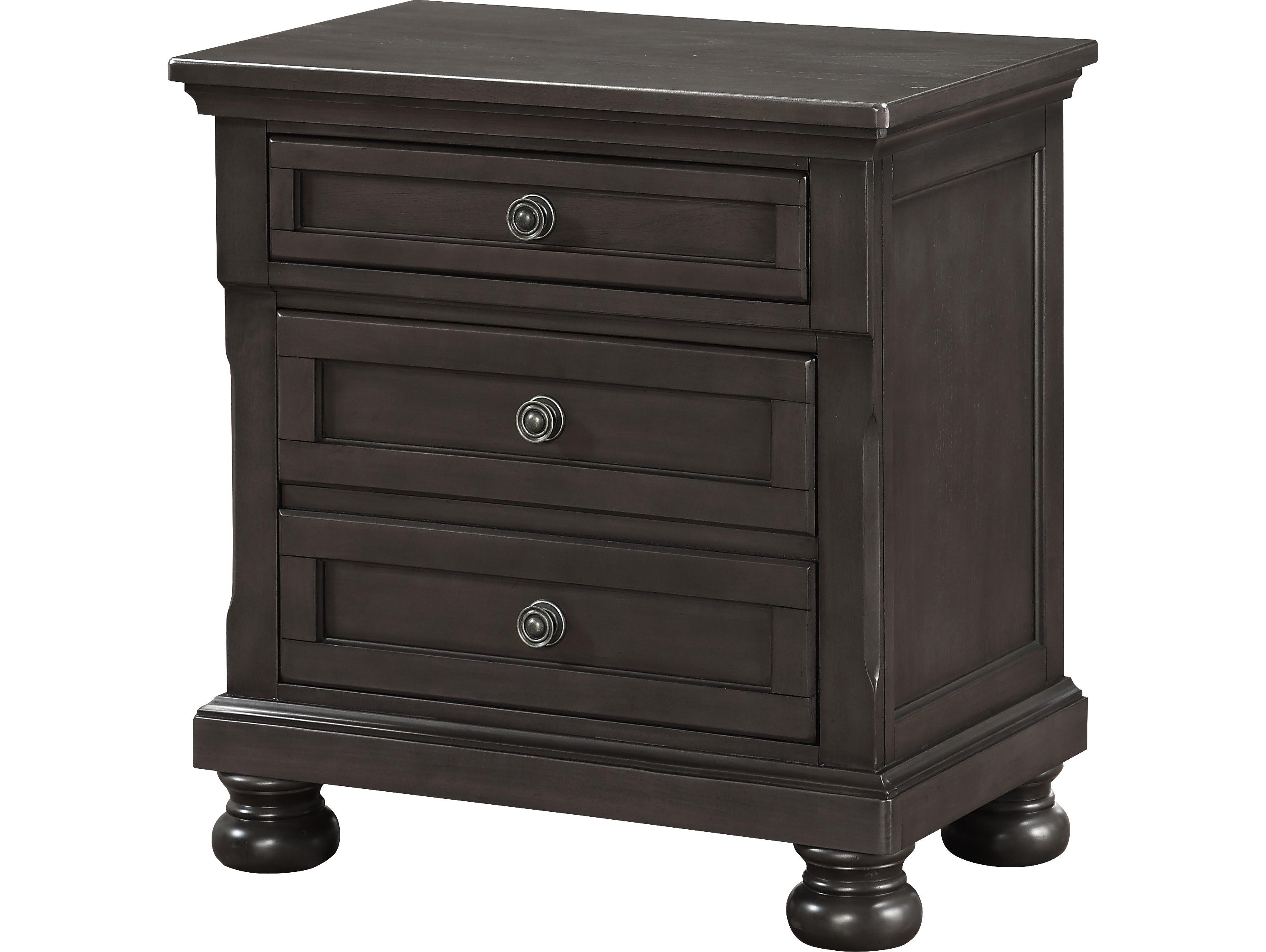 Avalon Furniture 3-Drawers Pine Wood Nightstand