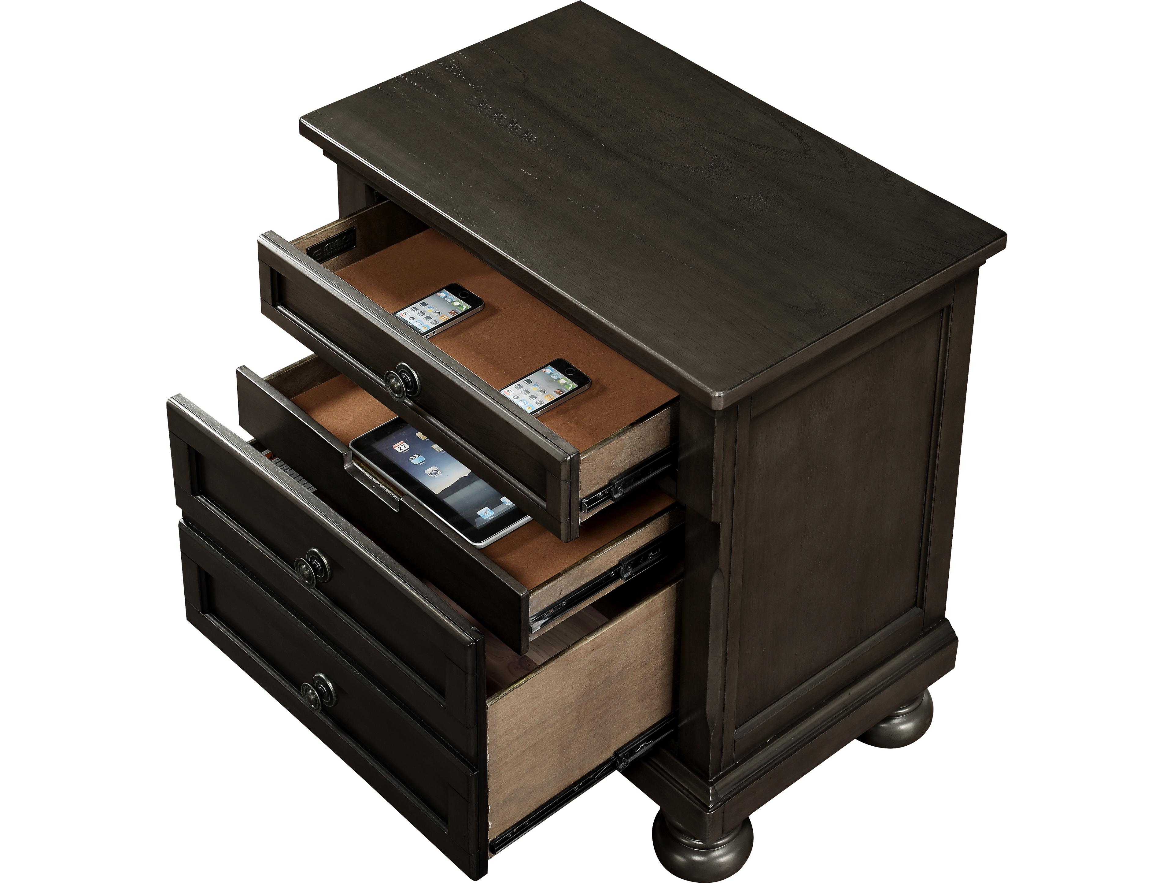 Avalon Furniture 3-Drawers Pine Wood Nightstand
