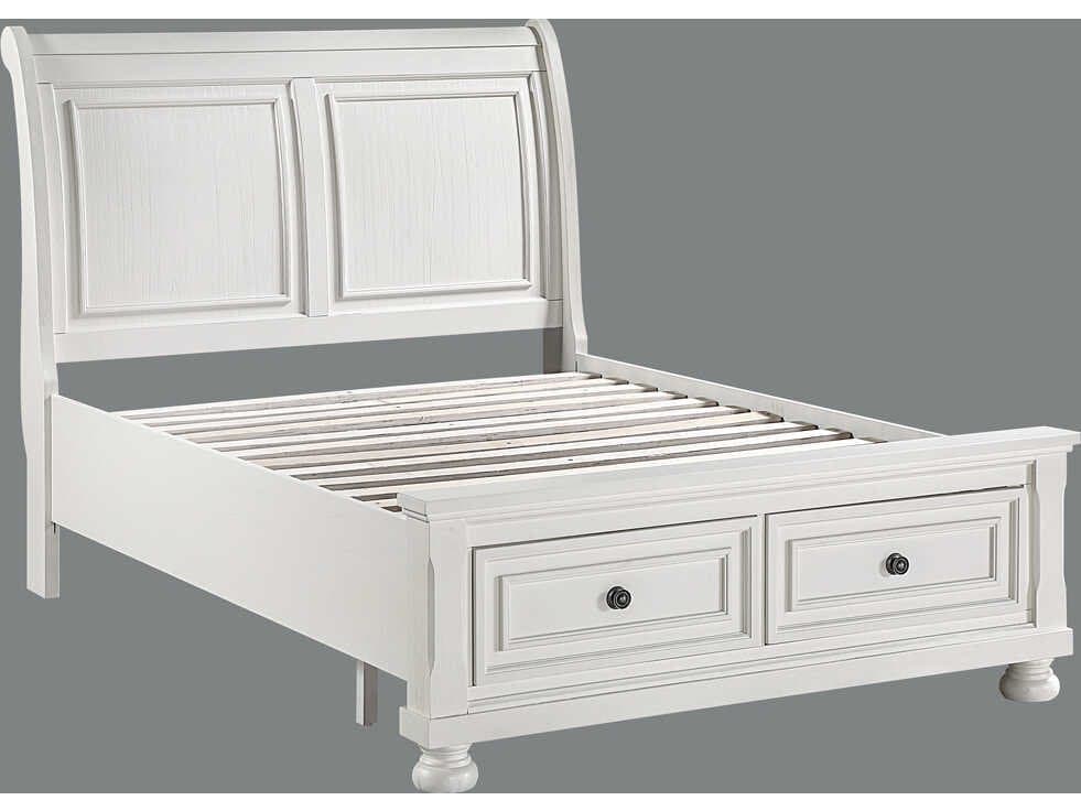 Avalon Furniture Oyster White Pine Wood Full Sleigh Bed