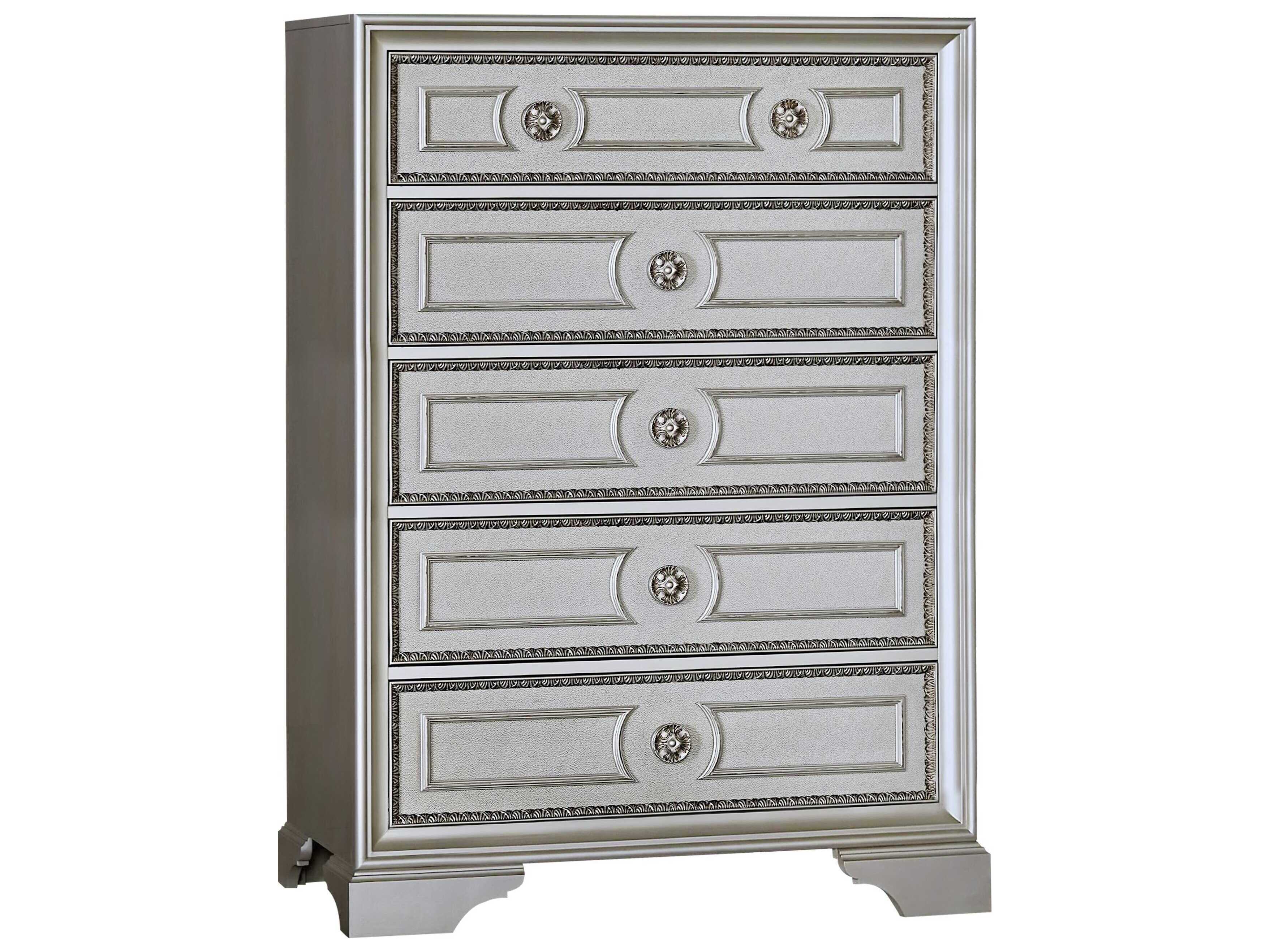 Avalon Furniture Silver Bronze Birch Wood Accent Chest