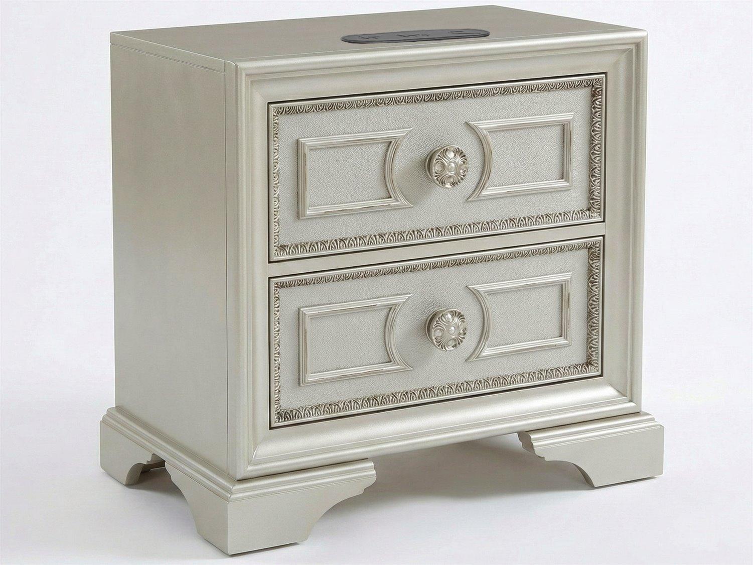 Avalon Furniture 2-Drawers Birch Wood Nightstand