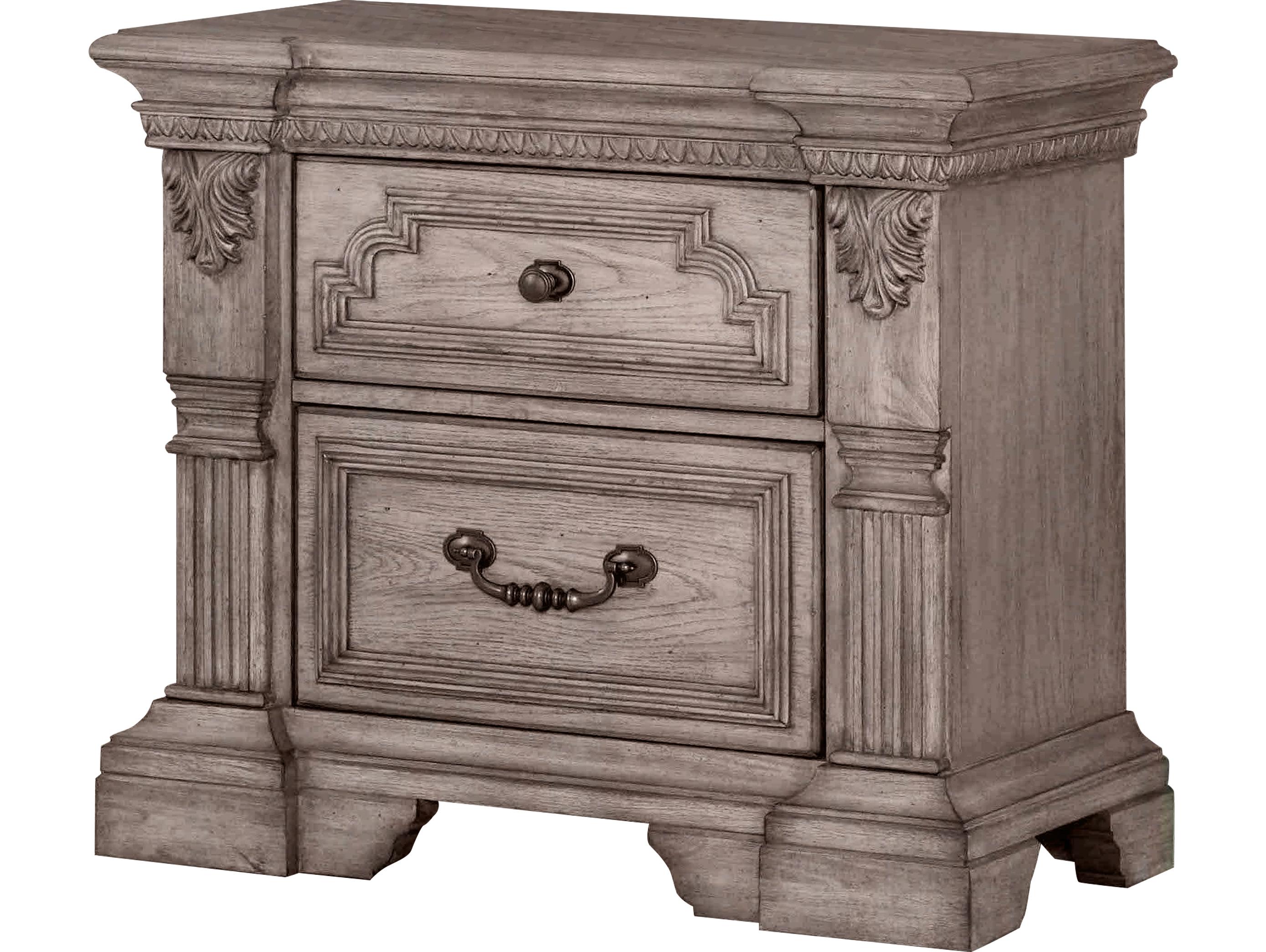 Avalon Furniture 2-Drawers Brown Rubberwood Nightstand