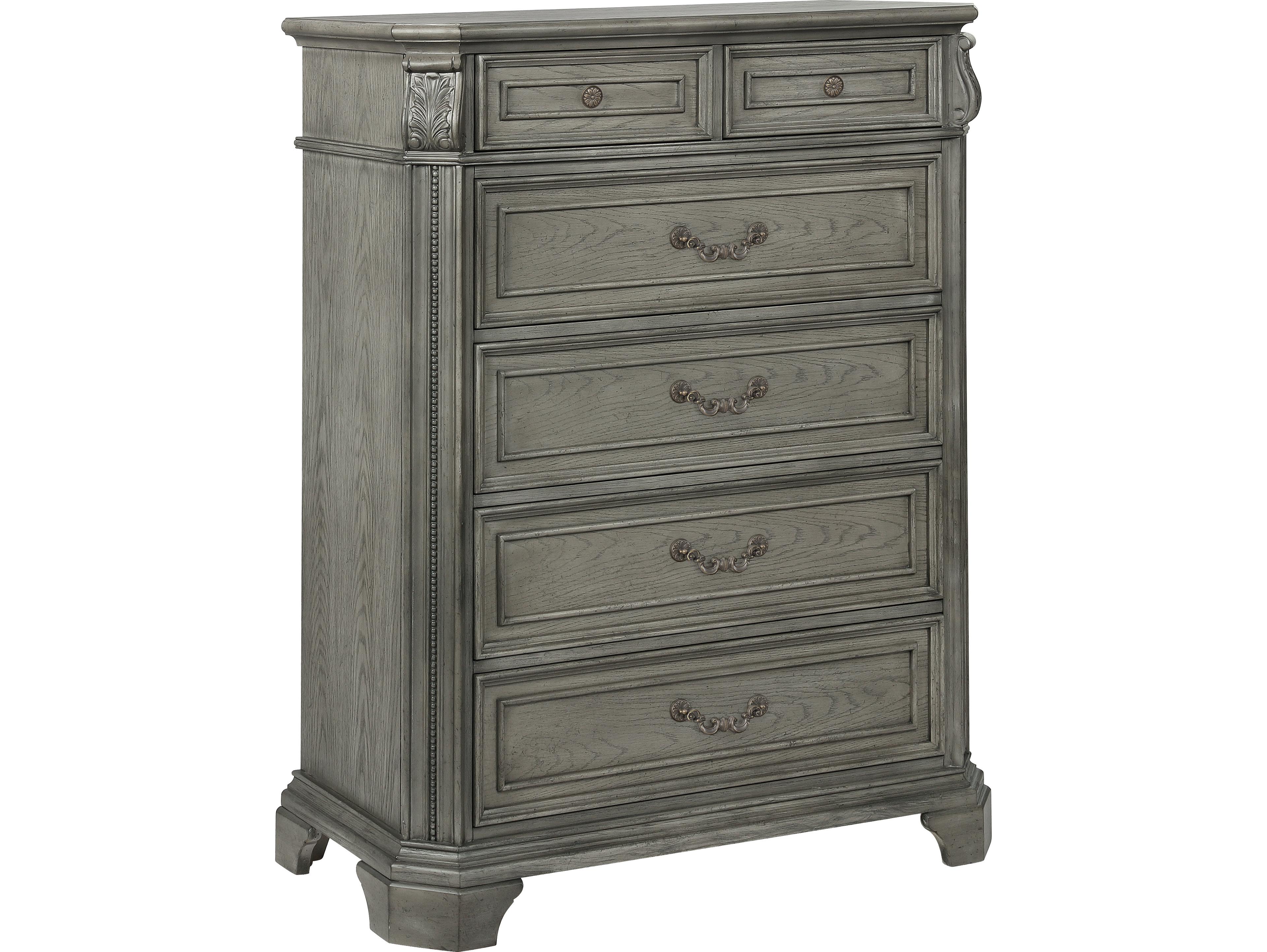 Avalon Furniture Wire Brushed Gray Oak Wood Accent Chest