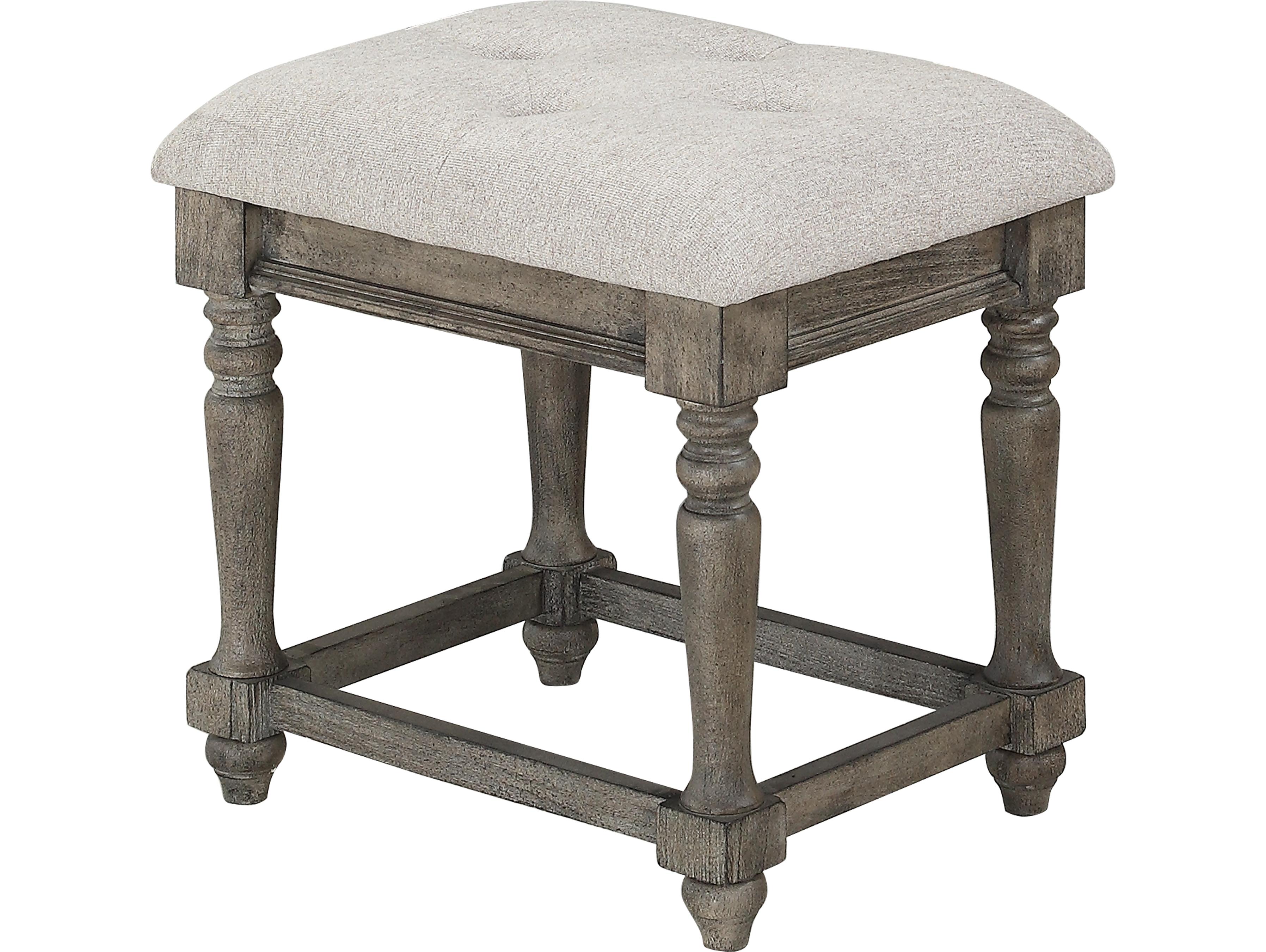 Avalon Furniture Grey Upholstered Accent Stool
