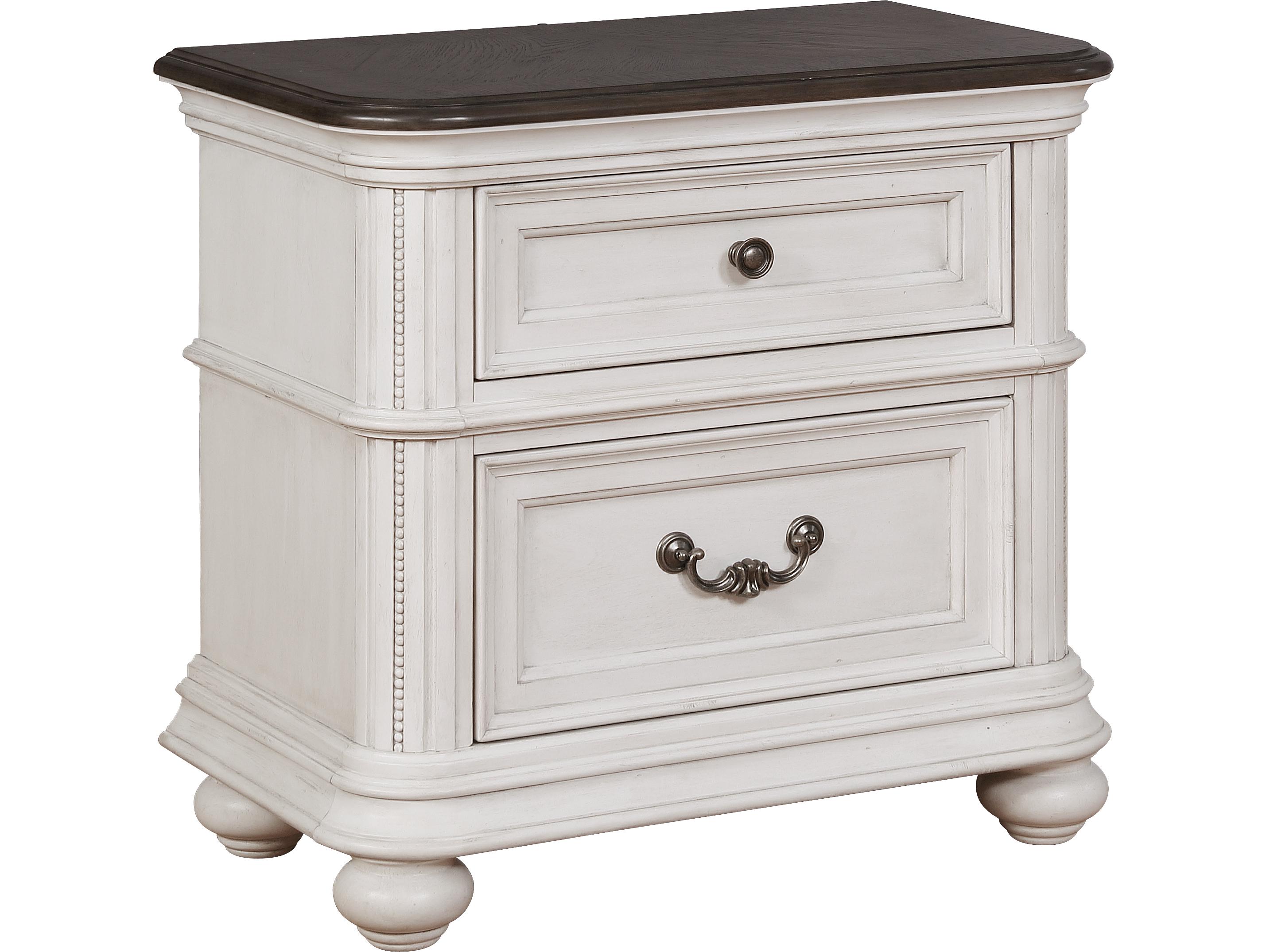 Avalon Furniture 2-Drawers Pine Wood Nightstand