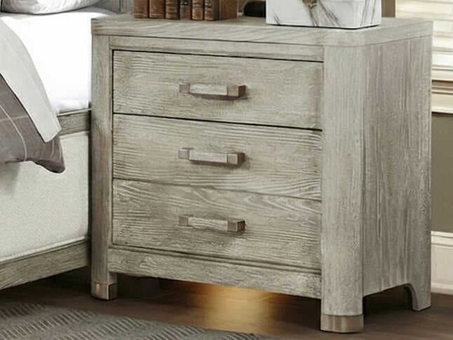 Avalon Furniture 3-Drawers Gray Oak Wood Nightstand