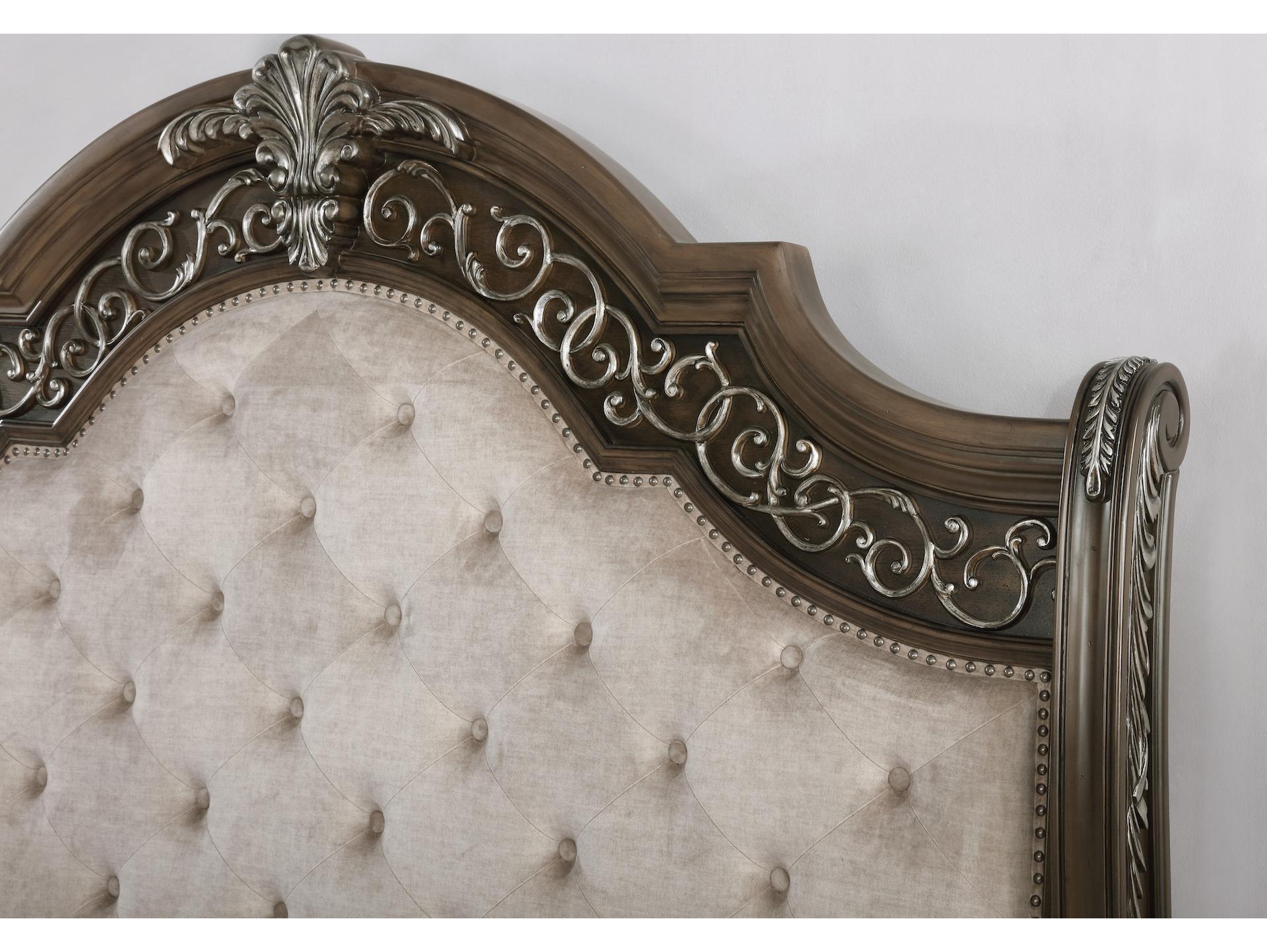 Avalon Furniture Oak Wood Upholstered Queen Panel Bed