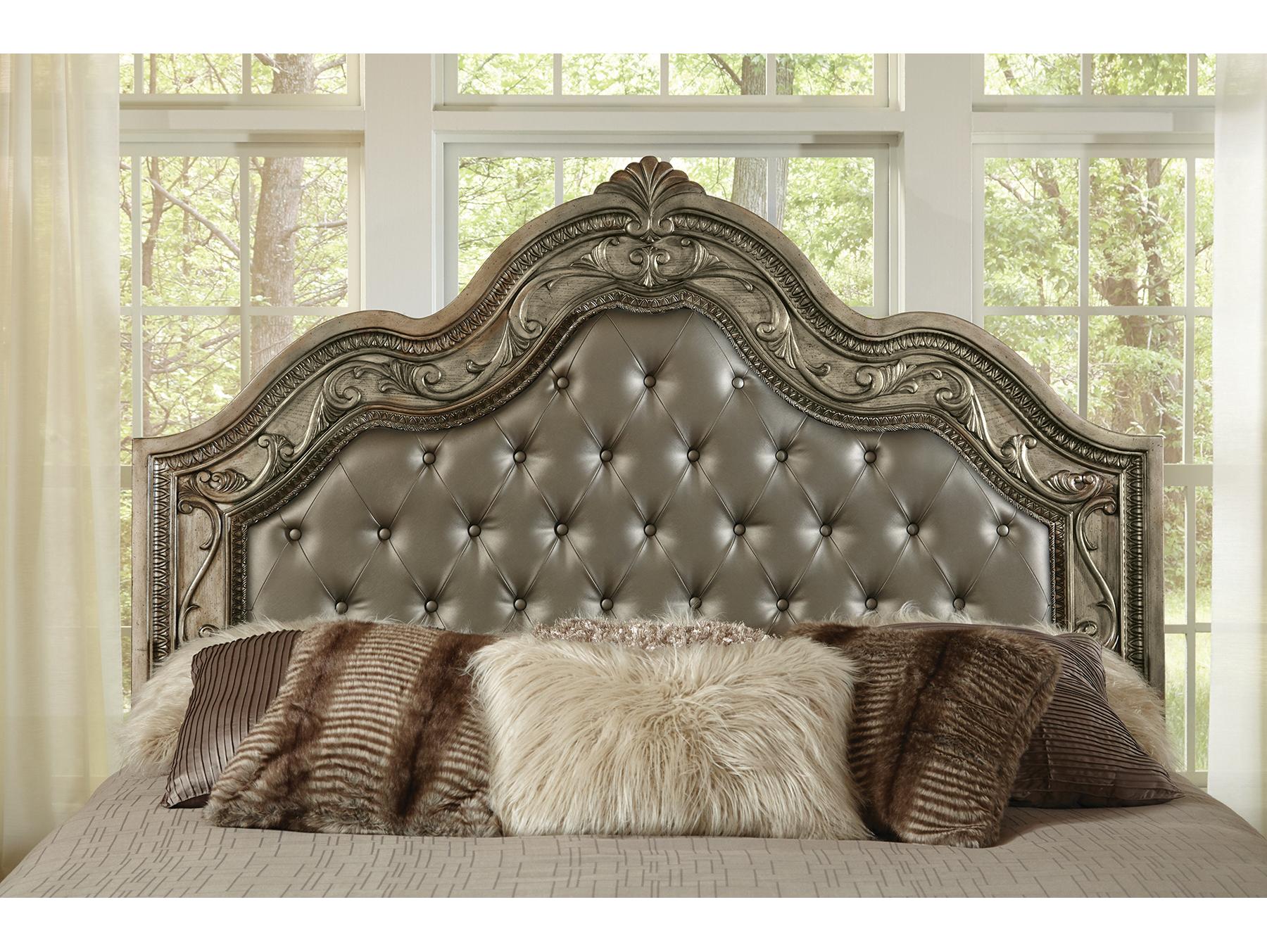 Avalon Furniture Translucent Platinum Silver Ash Wood Upholstered Queen Panel Bed