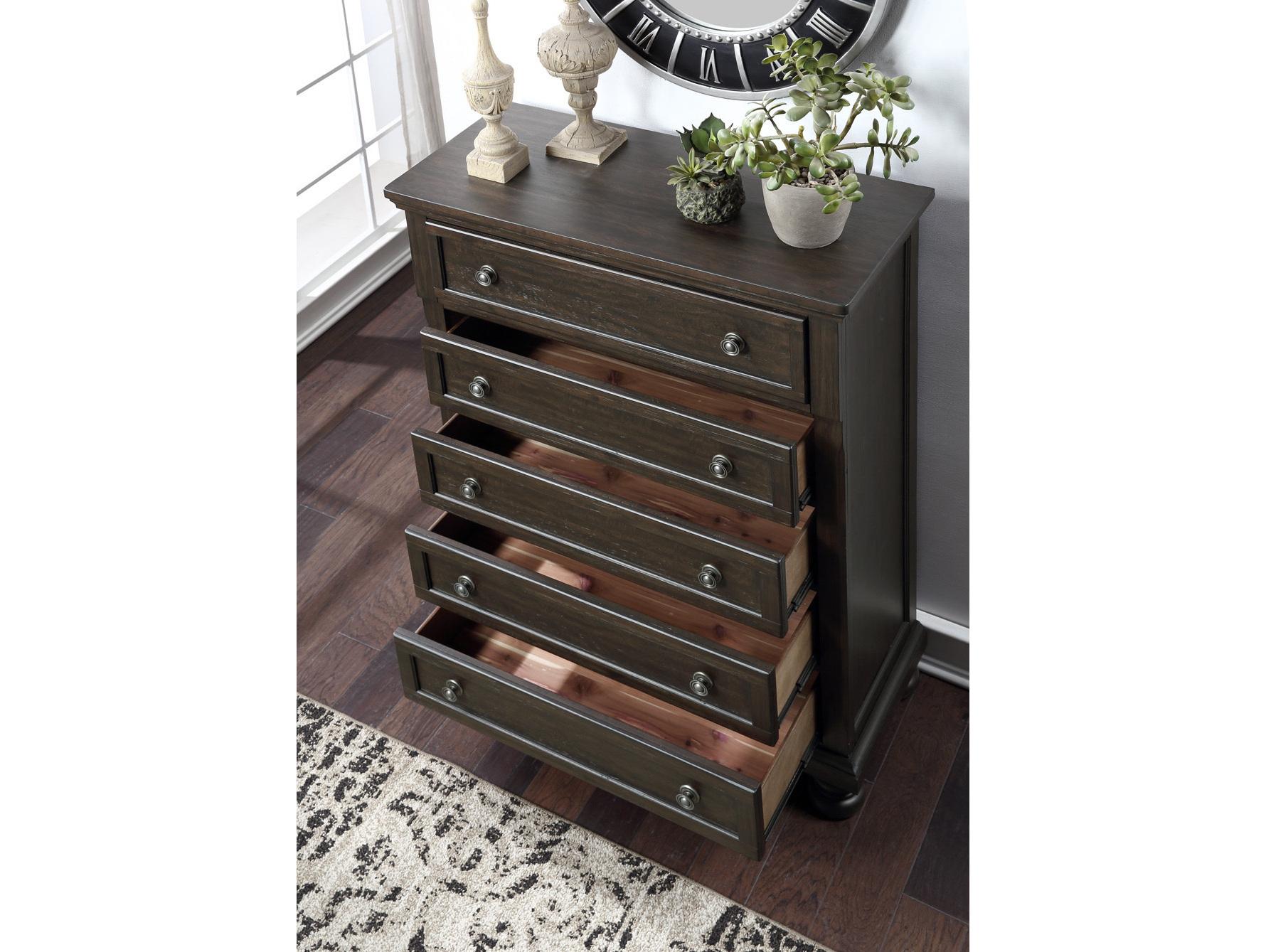 Avalon Furniture Brushed Brown Acacia Pine Wood Accent Chest