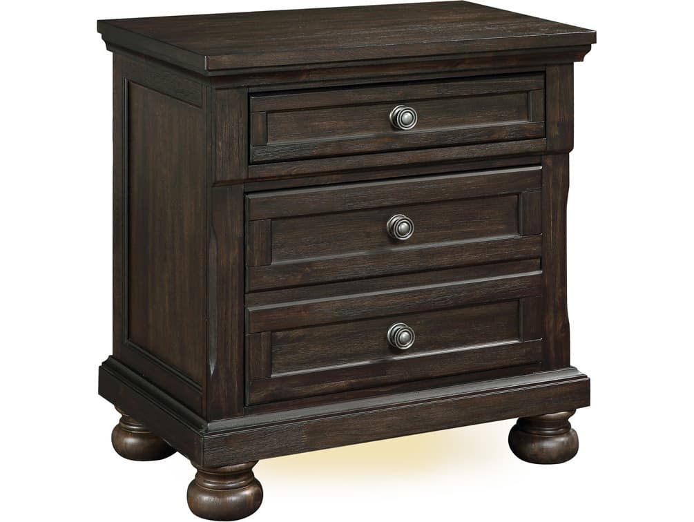 Avalon Furniture 3-Drawers Pine Wood Nightstand