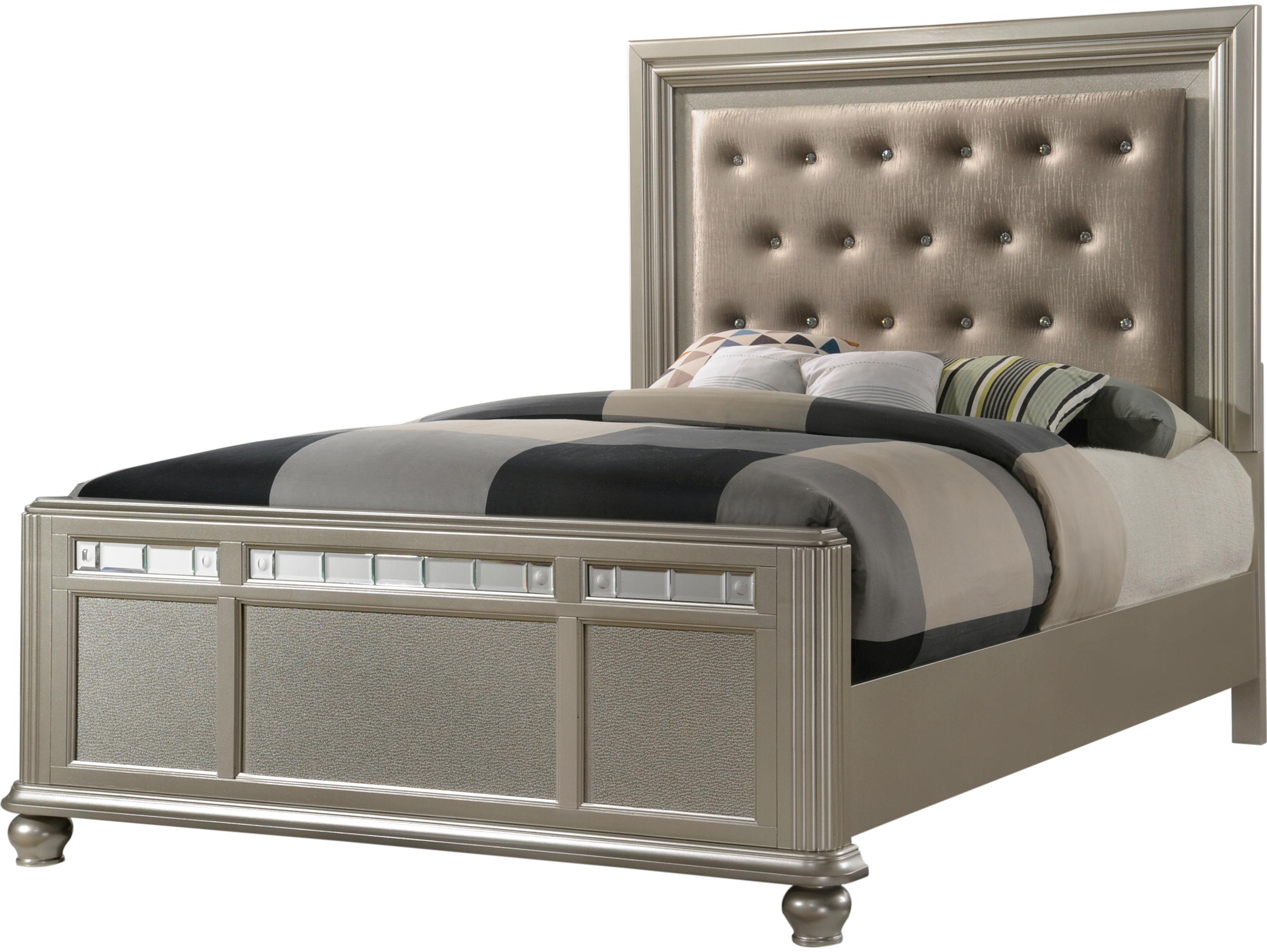 Avalon Furniture Silver Hardwood Upholstered Queen Panel Bed
