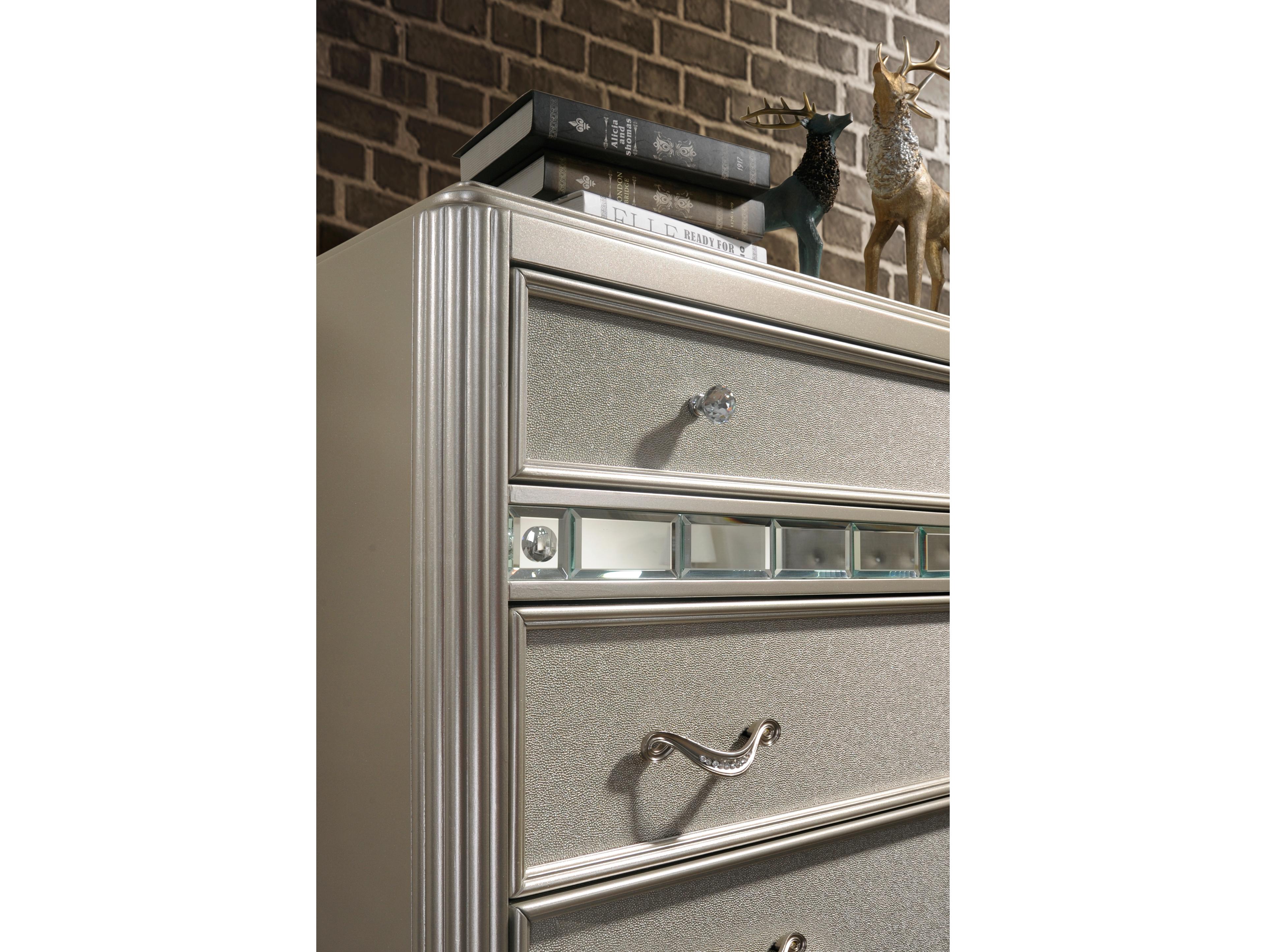 Avalon Furniture Silver Hardwood Accent Chest