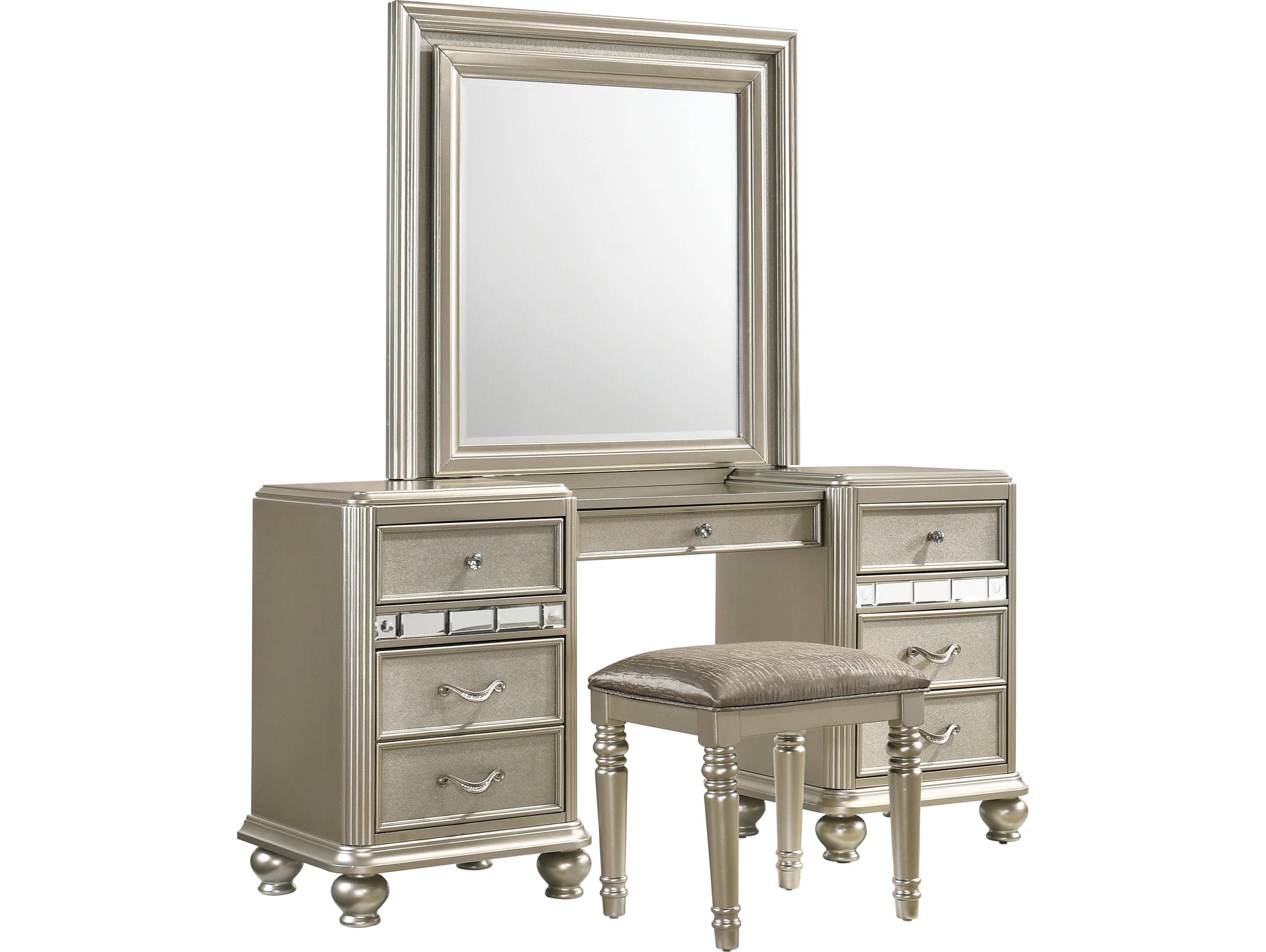 Avalon Furniture Silver Hardwood Vanity Table