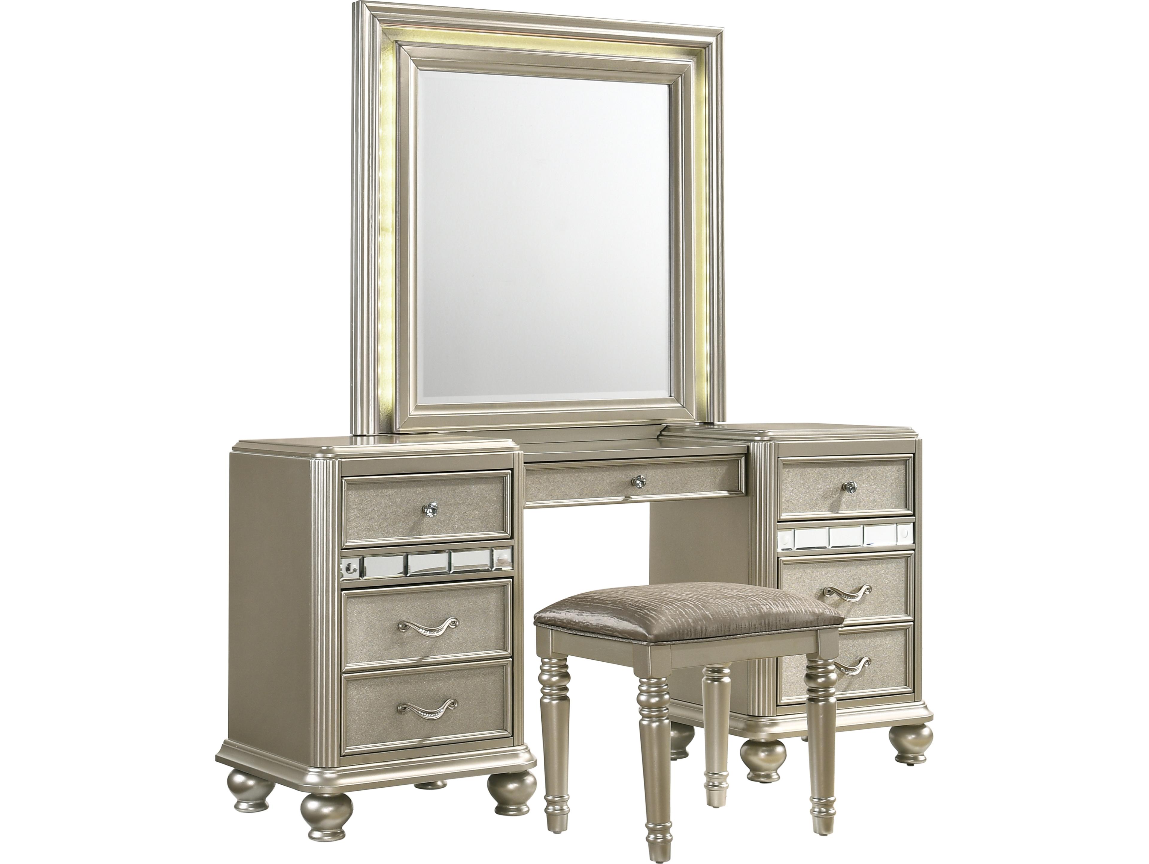 Avalon Furniture Silver Hardwood Vanity Table