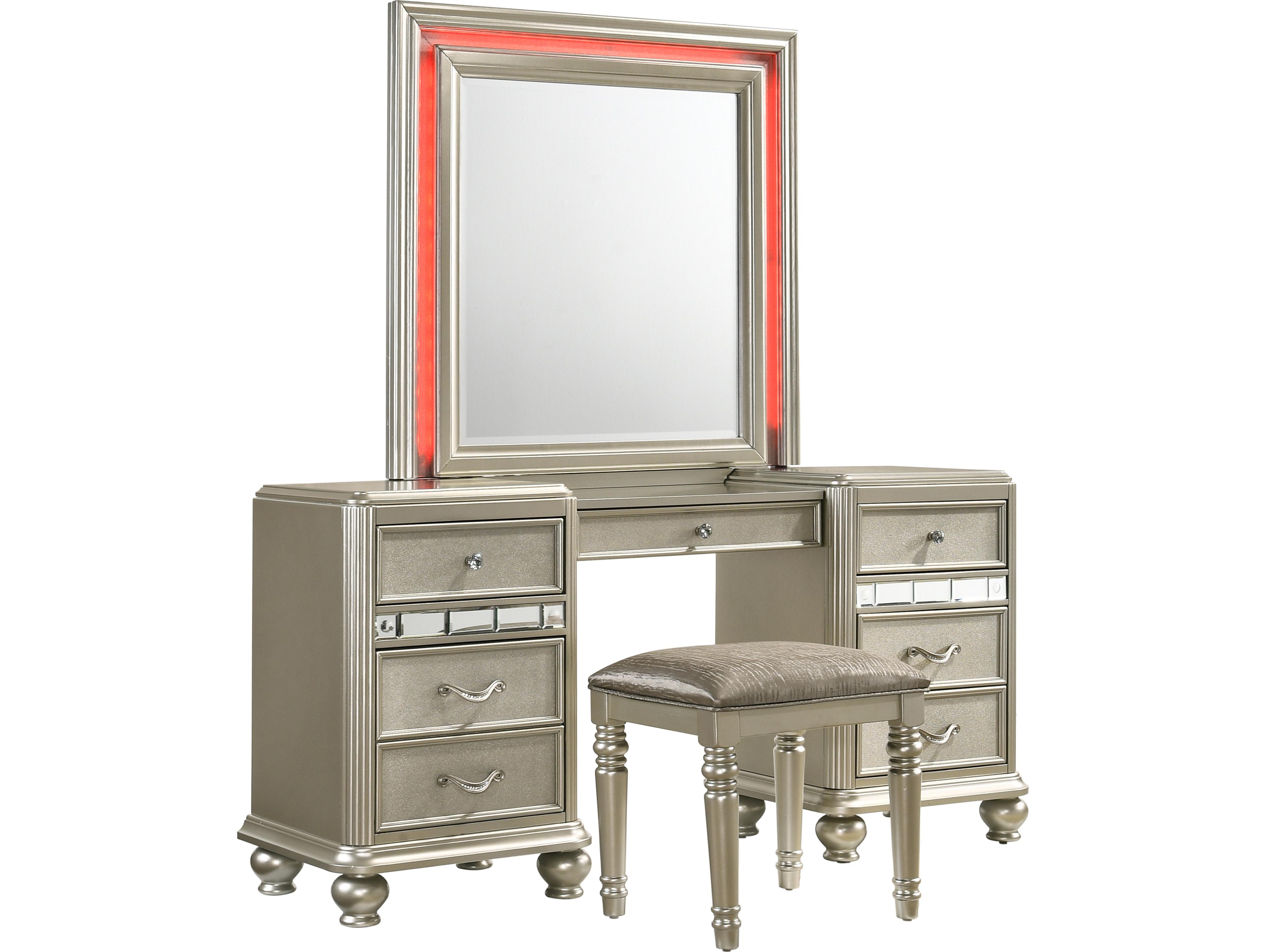 Avalon Furniture Silver Hardwood Vanity Table