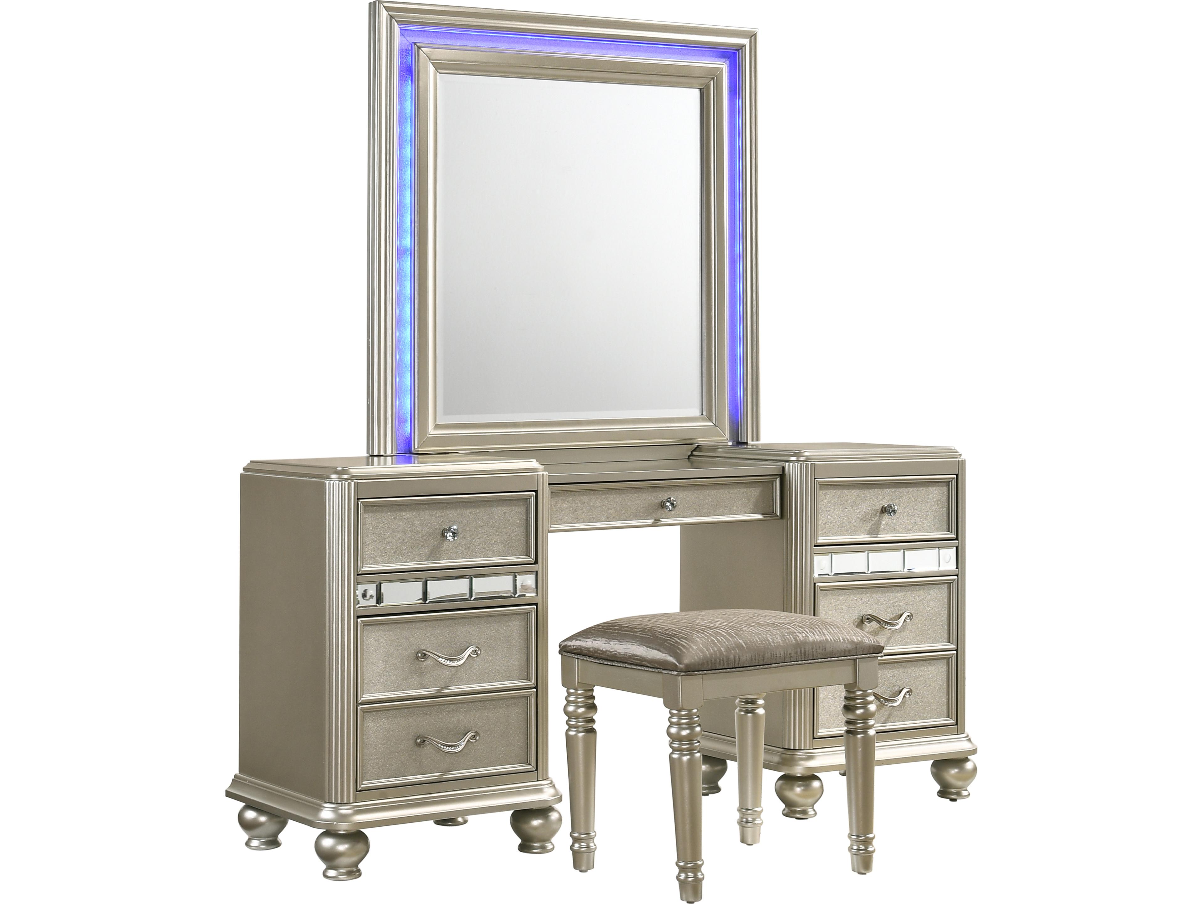 Avalon Furniture Silver Hardwood Vanity Table