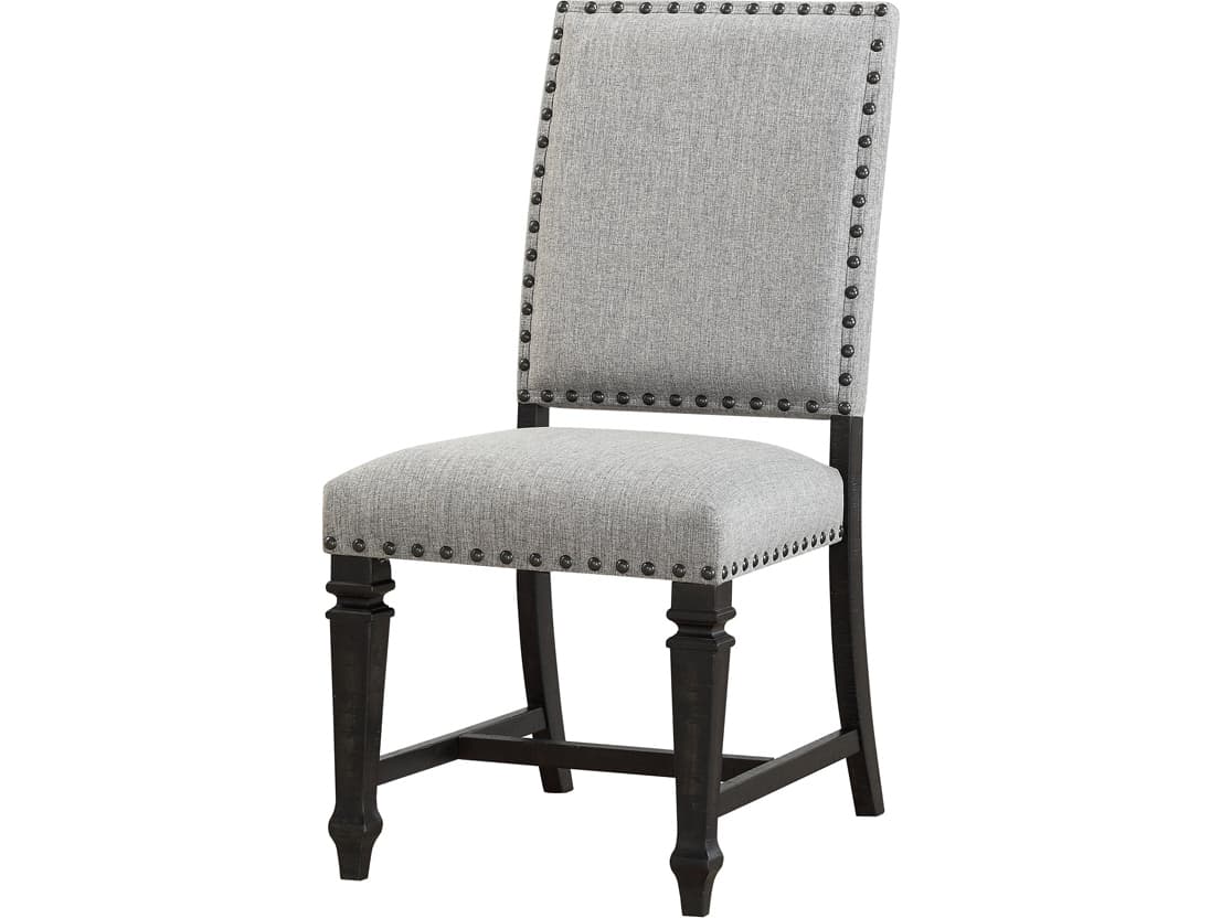 Avalon Furniture Pine Wood Gray Upholstered Armless Dining Chair