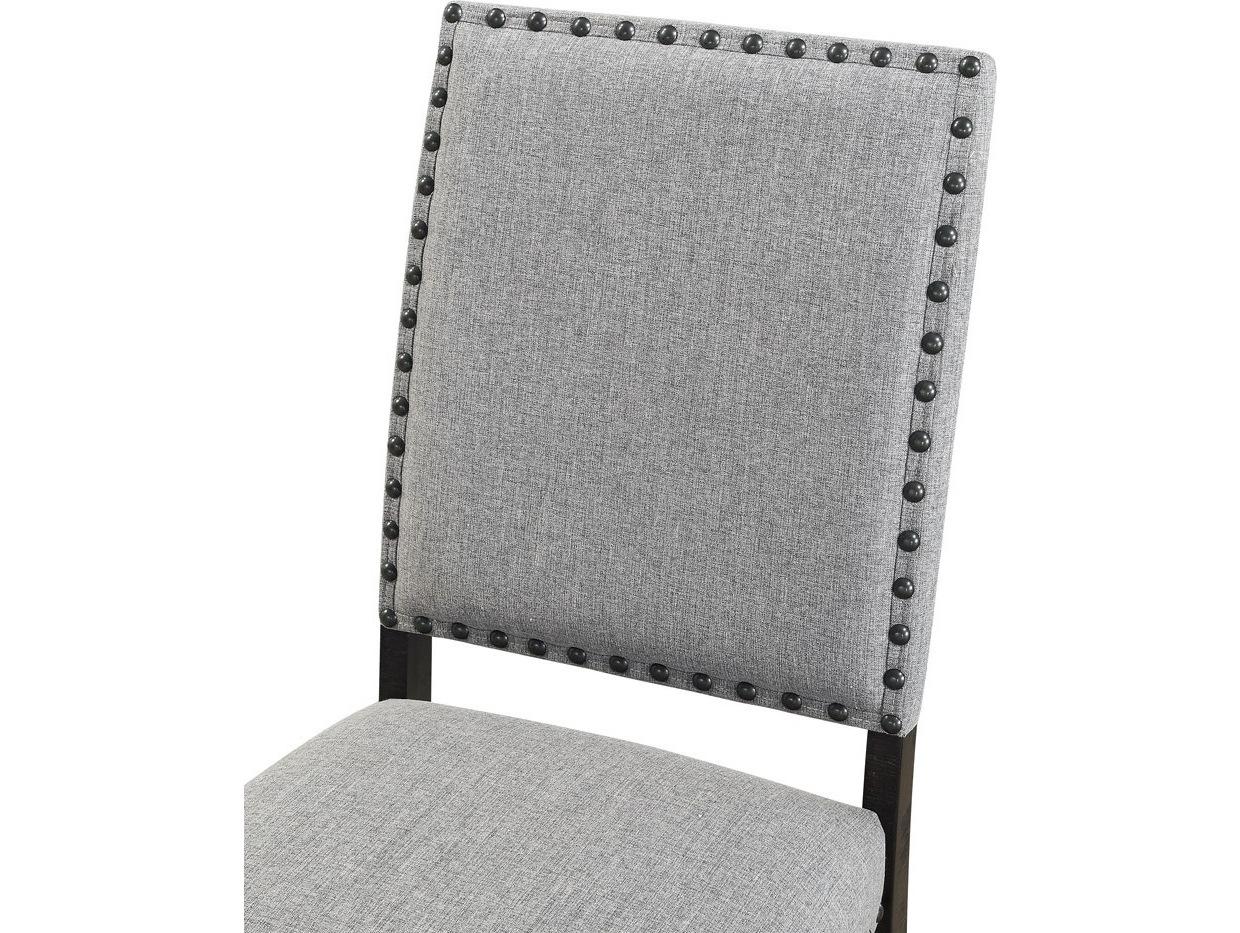 Avalon Furniture Pine Wood Gray Upholstered Armless Dining Chair
